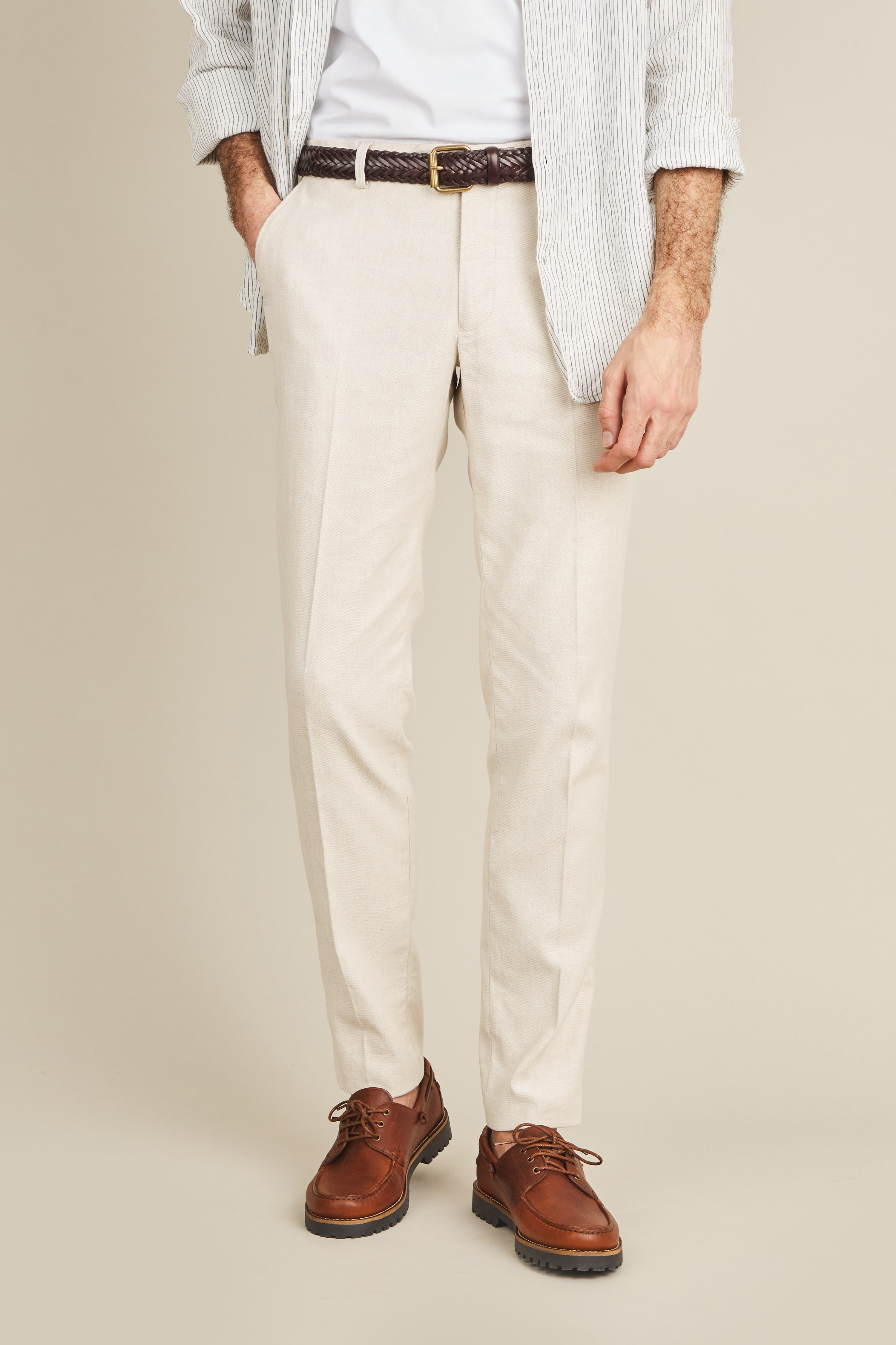 le-pantalon-chino-coton-lin-cru-semi-slim-l-ger-t image 1