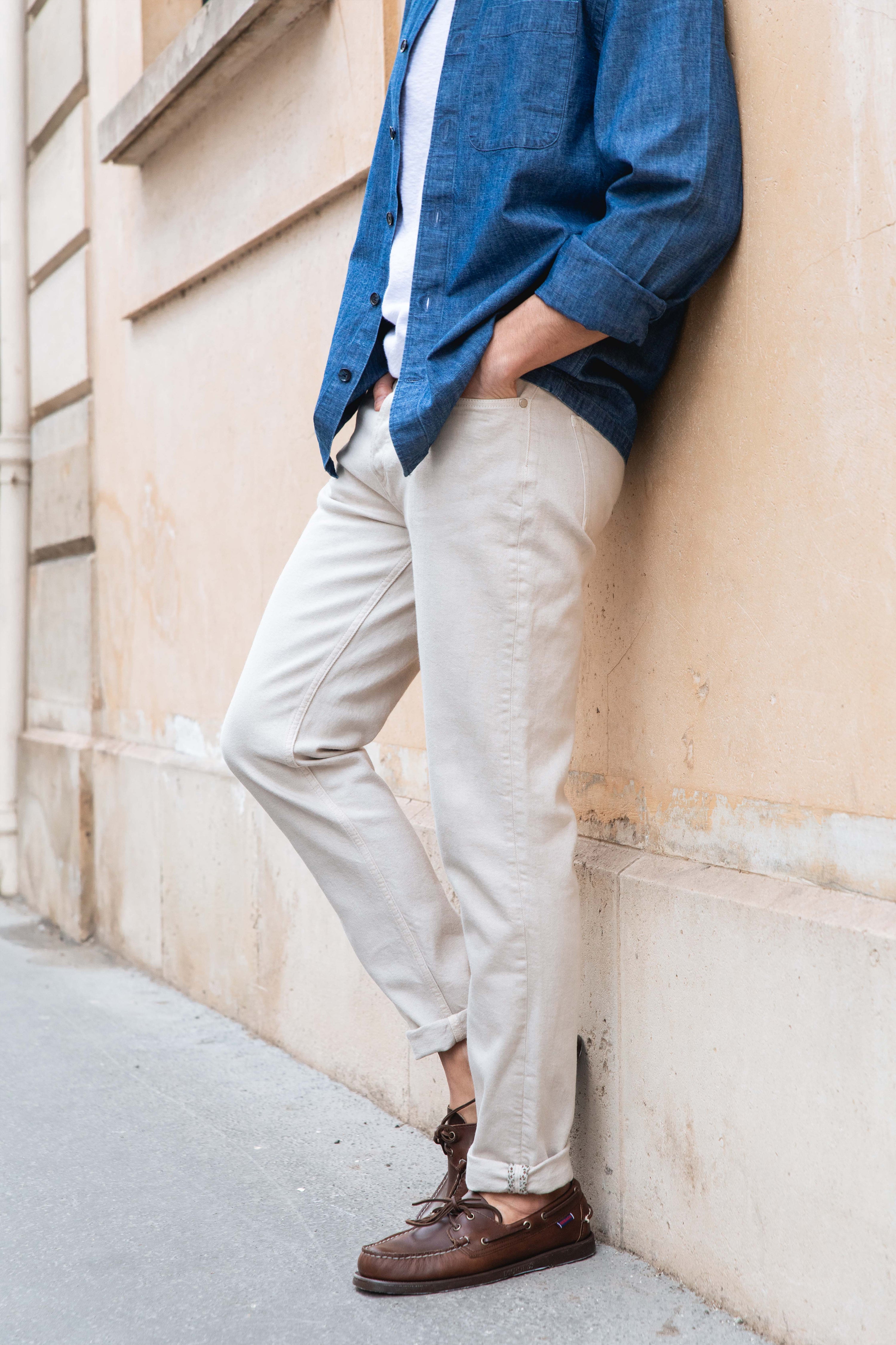 le-pantalon-jean-classique-sable-homme-semi-slim image 2