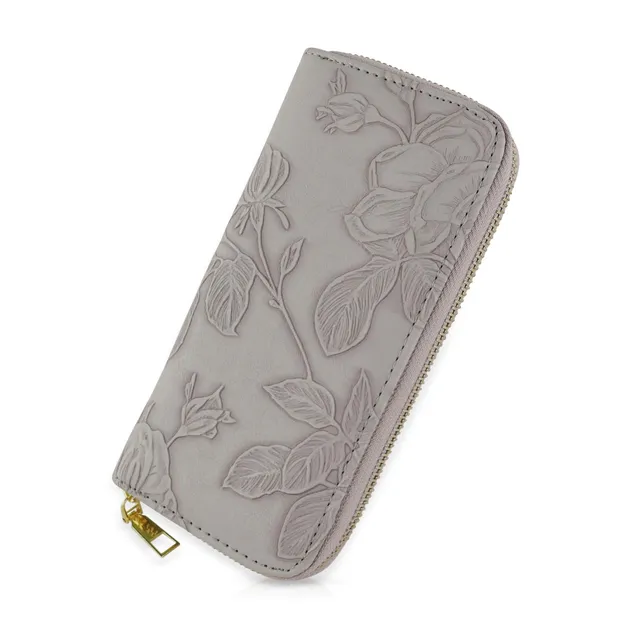 adistylinno-women-s-wallet-portefeuille-long-gris-8-cartes image 1