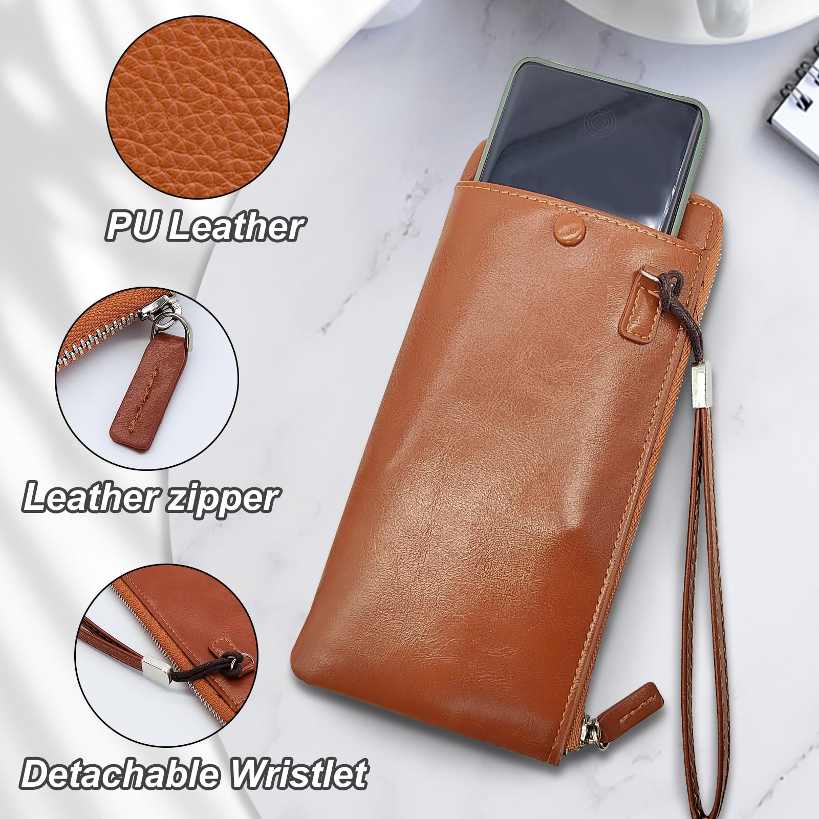 adistylinno-men-s-wallet-portefeuille-long-homme-marron-cuir-pu-zip image 3