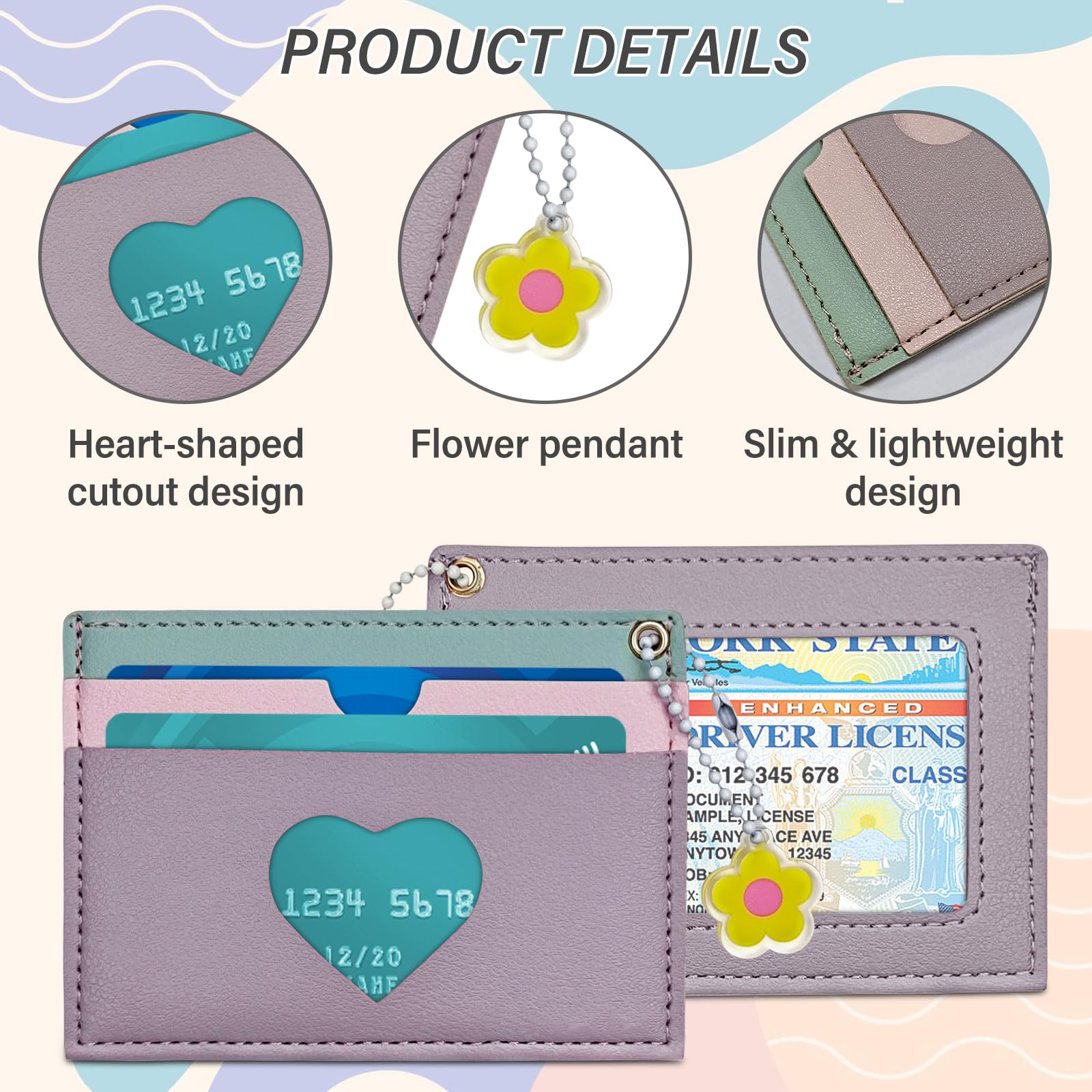 adistylinno-card-wallet-porte-cartes-femme-violet-cuir-fin-porte-cl-s image 2