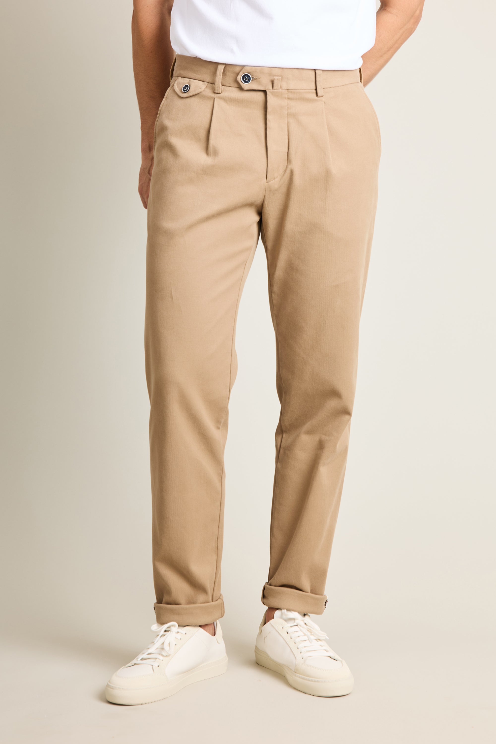 le-pantalon-chino-pinces-beige-chino-homme image 1