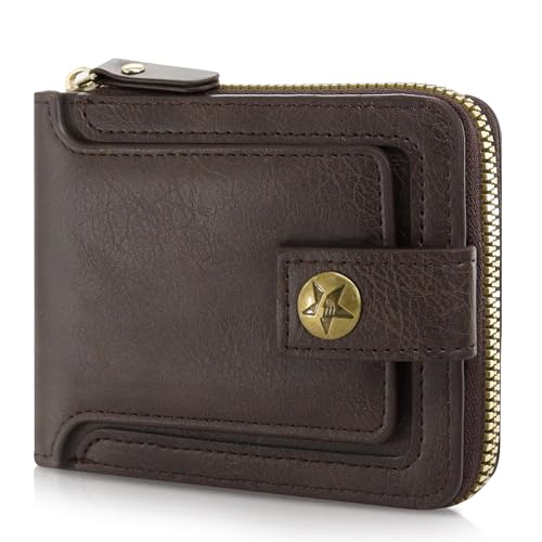 adistylinno-men-s-wallet-portefeuille-homme-marron-fonc-zip-8-cartes image 8