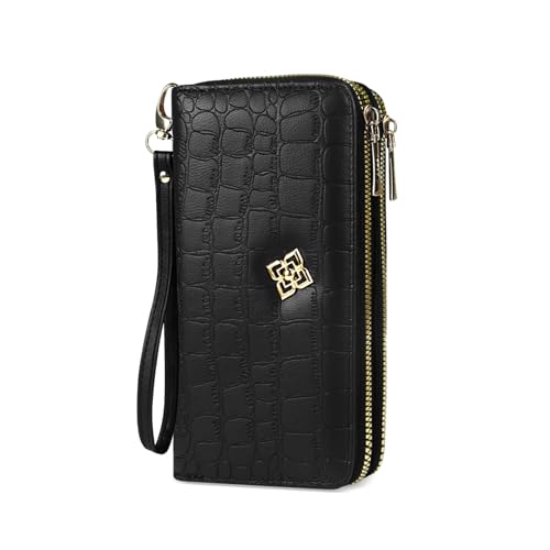 adistylinno-portefeuille-femme-noir-double-zip-dragonne-8-cartes image 8