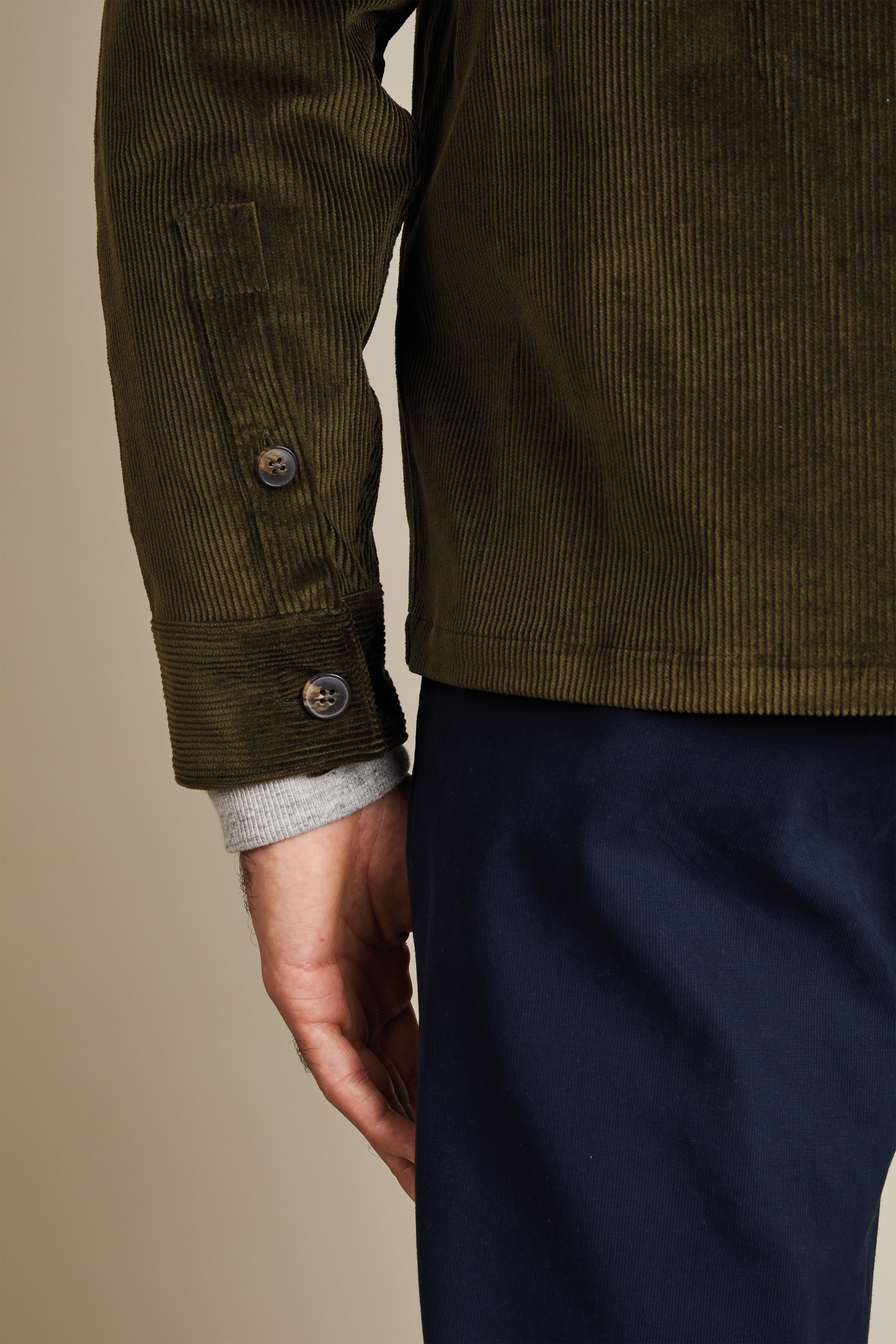 le-pantalon-surchemise-velours-kaki-overshirt-coton-chaud-xs-xxl image 2