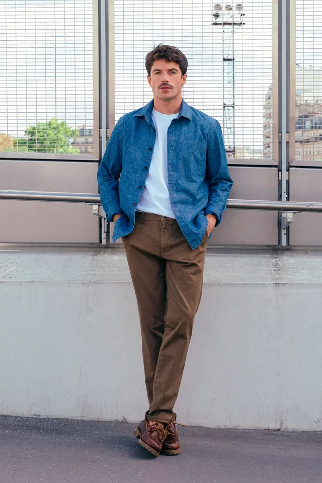 le-pantalon-chino-easy-pantalon-chino-tabac-semi-slim-taille-42 image 1
