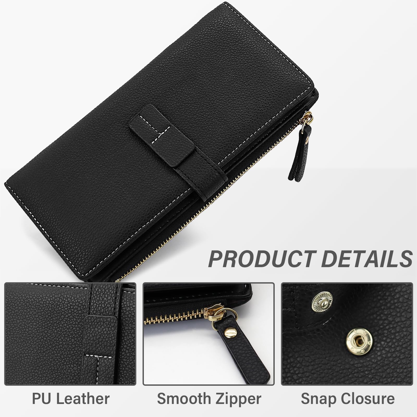 adistylinno-women-s-wallet-portefeuille-long-femme-noir-cuir-pu image 3
