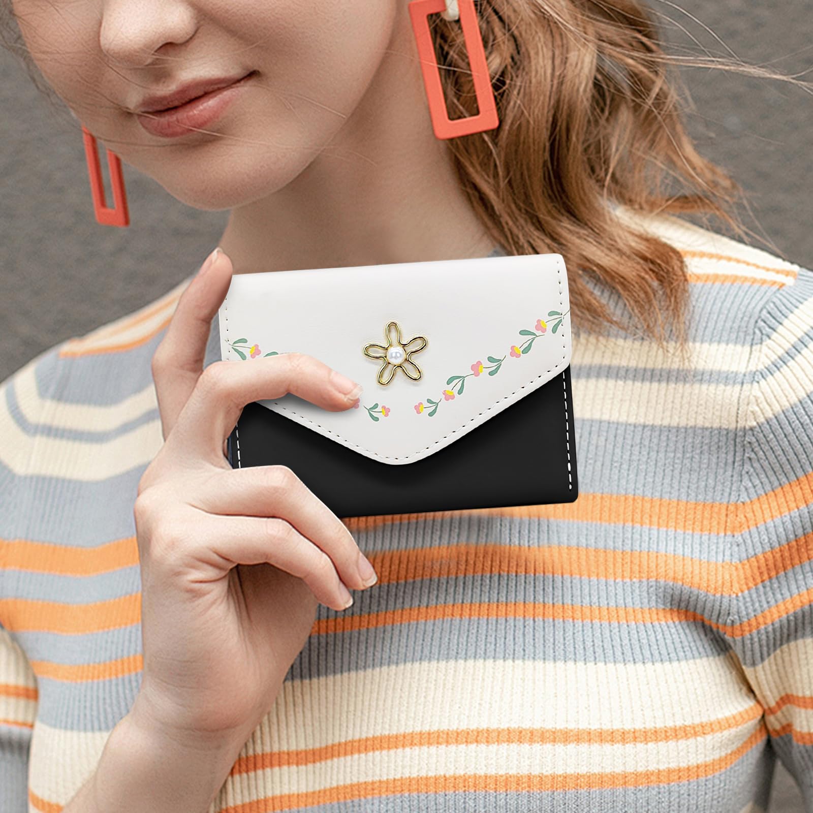 adistylinno-women-s-wallet-portefeuille-femme-cuir-noir-floral image 5