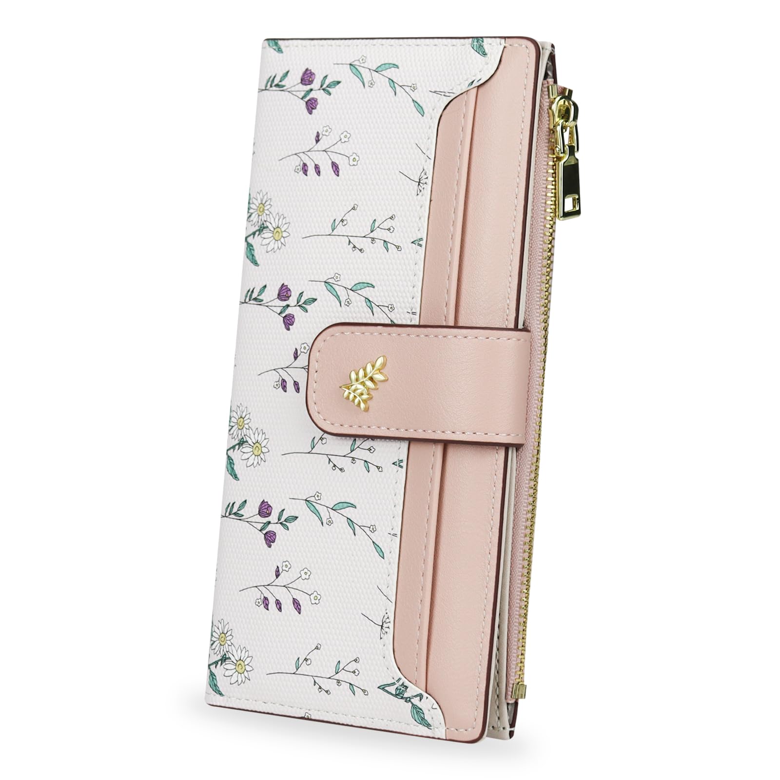 adistylinno-women-s-wallet-portefeuille-femme-rose-11-cartes image 1
