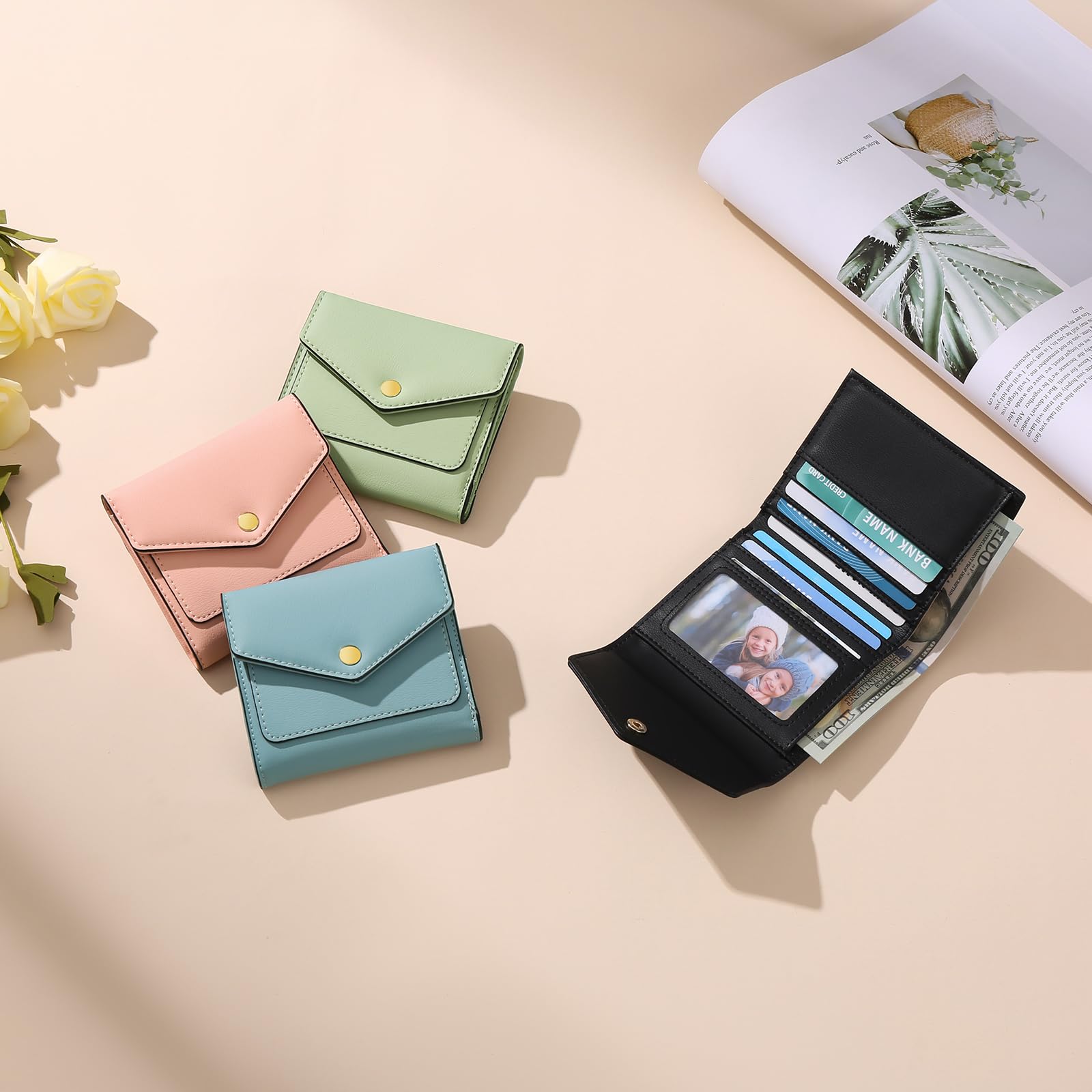 gaekeao-women-s-small-wallet-mini-portefeuille-femme-rose-rfid image 8