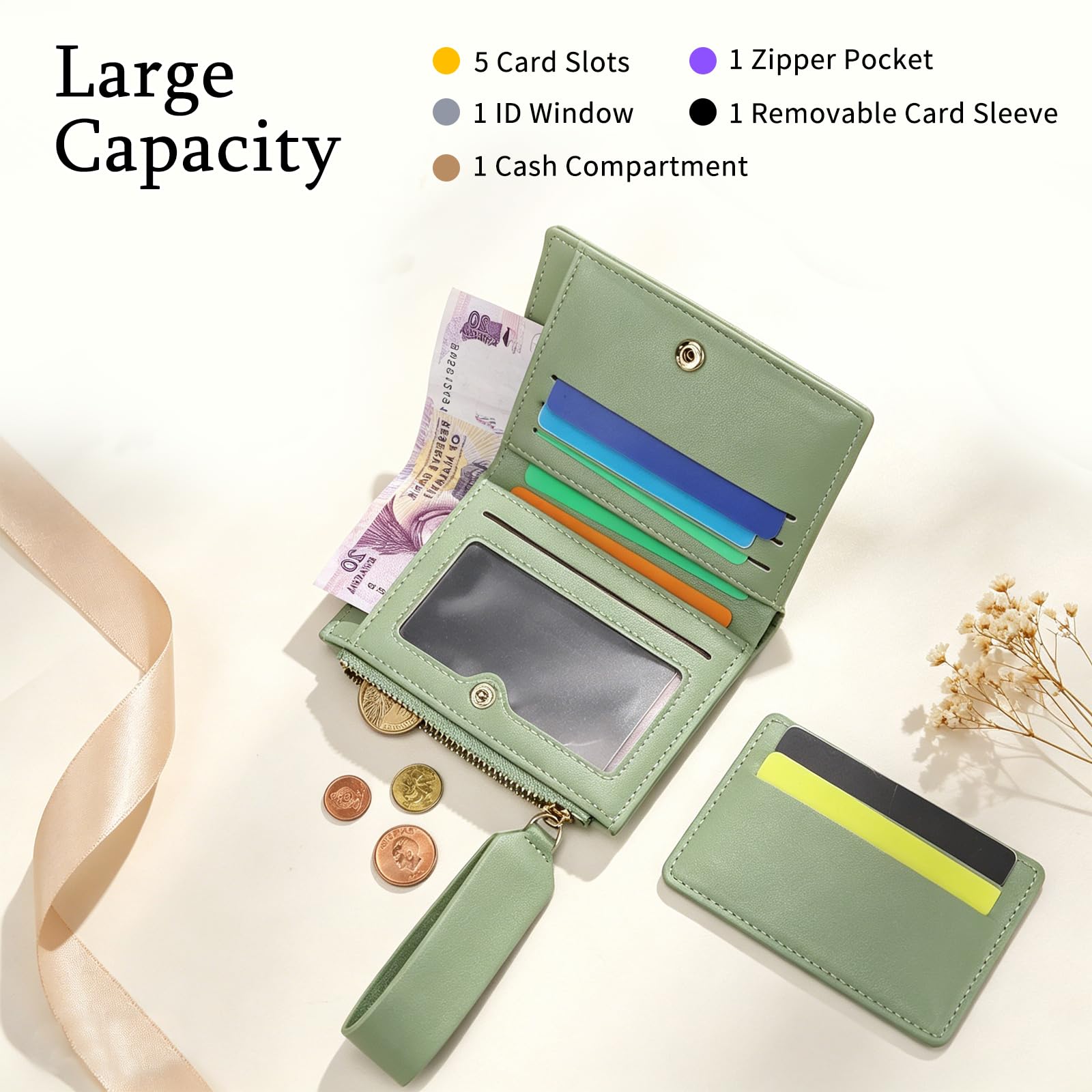 adistylinno-women-s-wallet-portefeuille-femme-vert-dragonne image 3