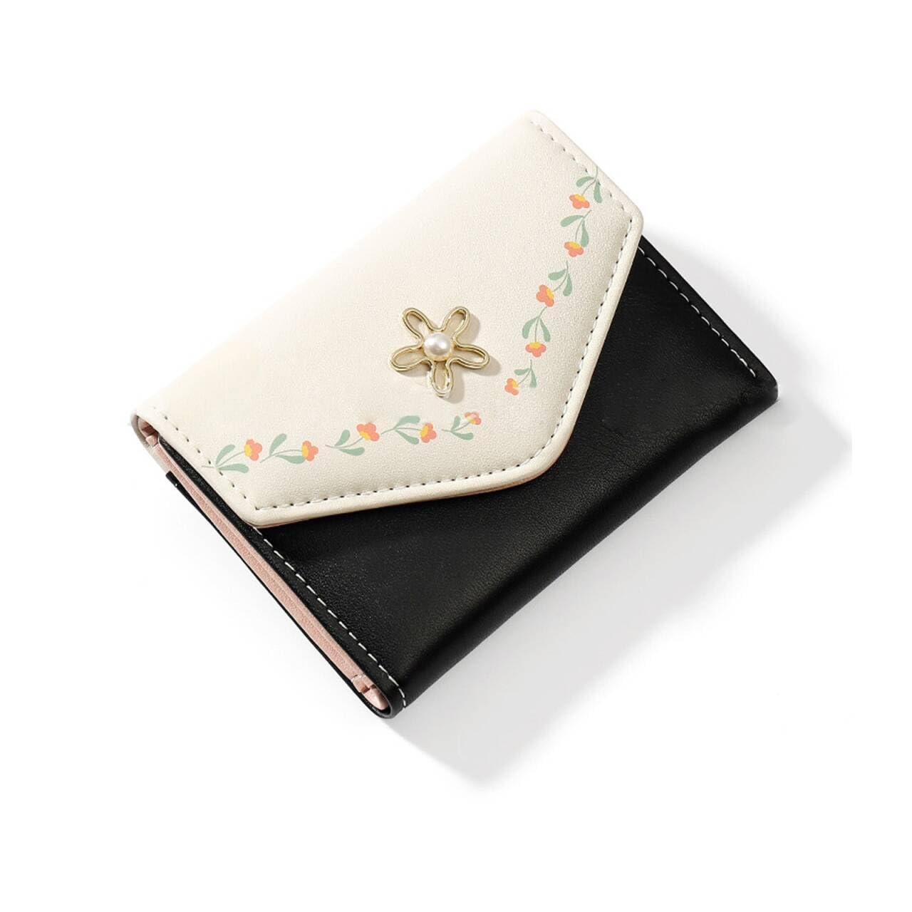 adistylinno-women-s-wallet-portefeuille-femme-cuir-noir-floral image 1