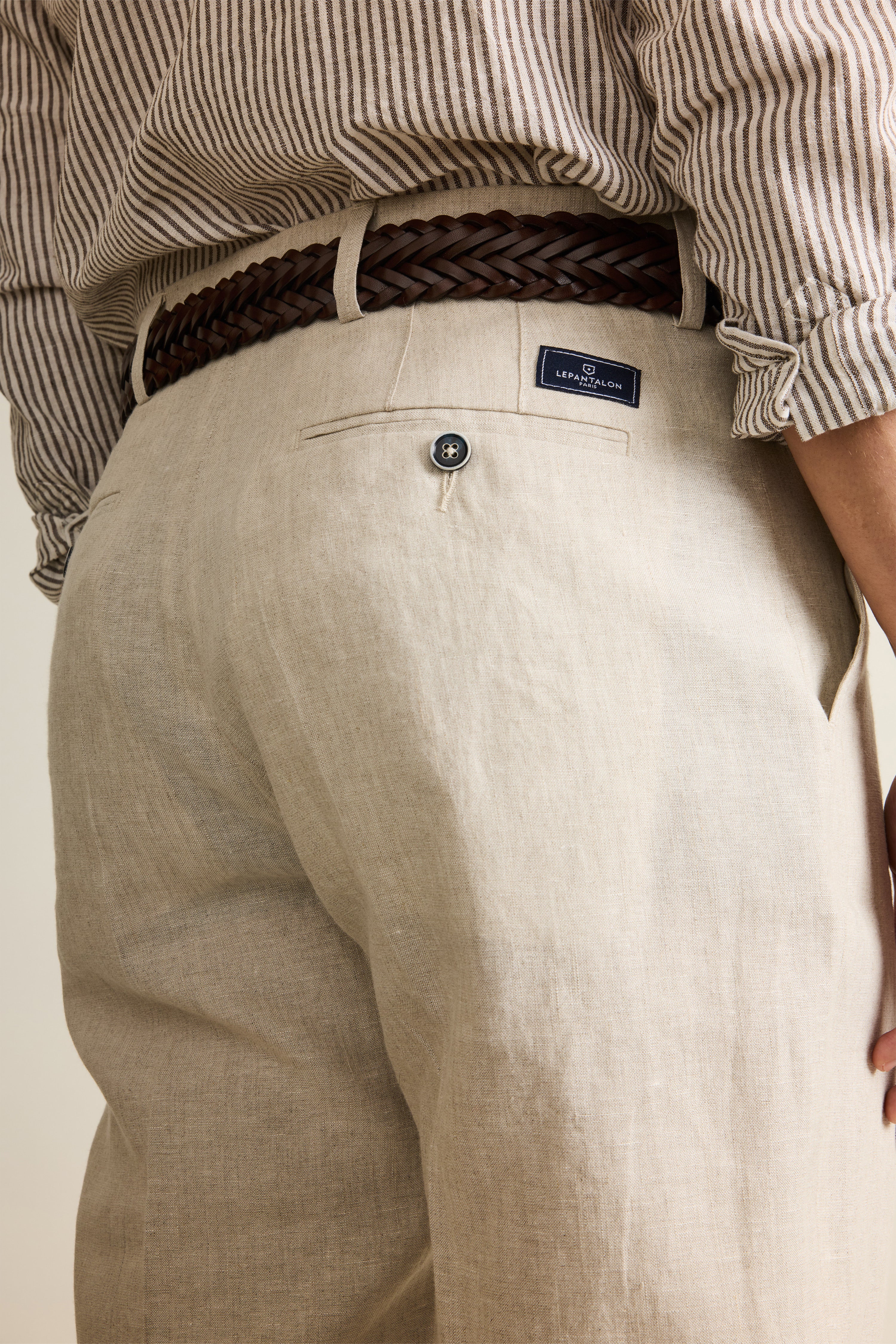 le-pantalon-chinos-homme-cru-pantalon-lin-carotte-l-ger image 6