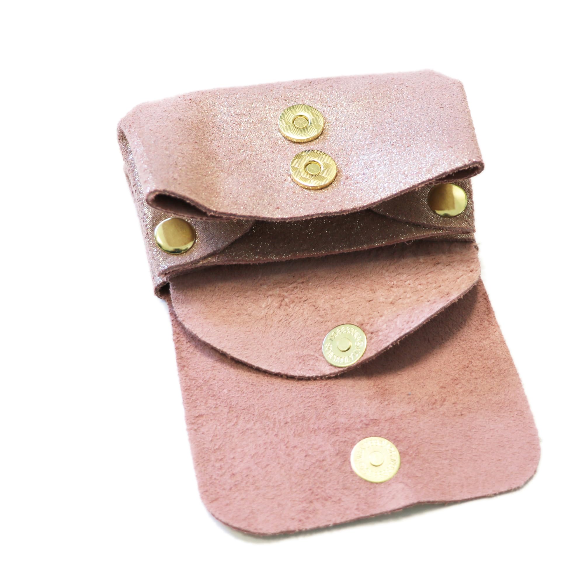 double-tree-porte-monnaie-cuir-daim-rose-iris-11-cm image 3
