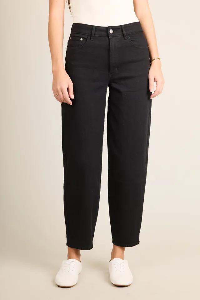 le-pantalon-jeans-femme-jean-balloon-noir-jean-taille-38-coton image 1
