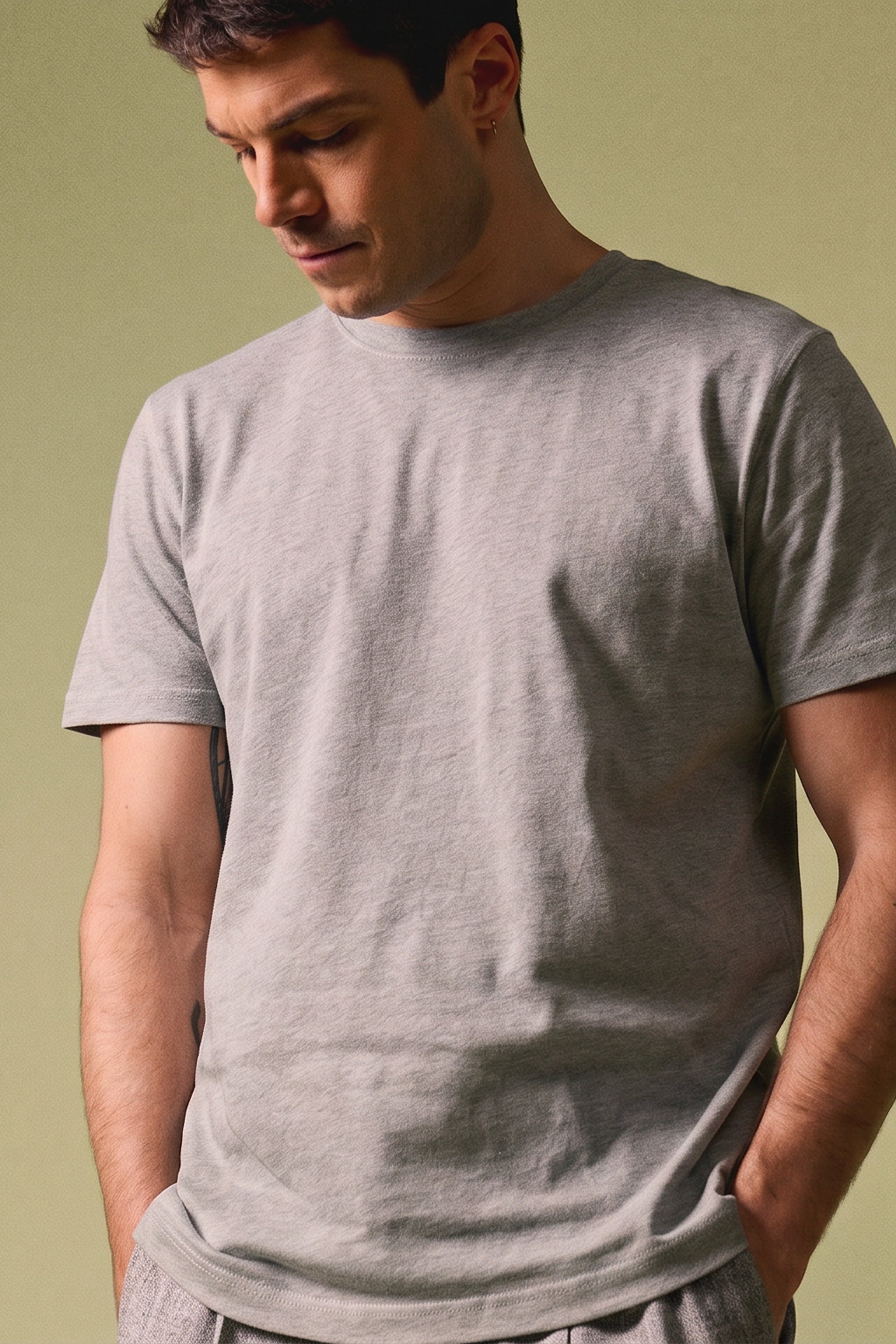 le-pantalon-t-shirts-homme-tee-shirt-gris-chin-coton-300g image 5