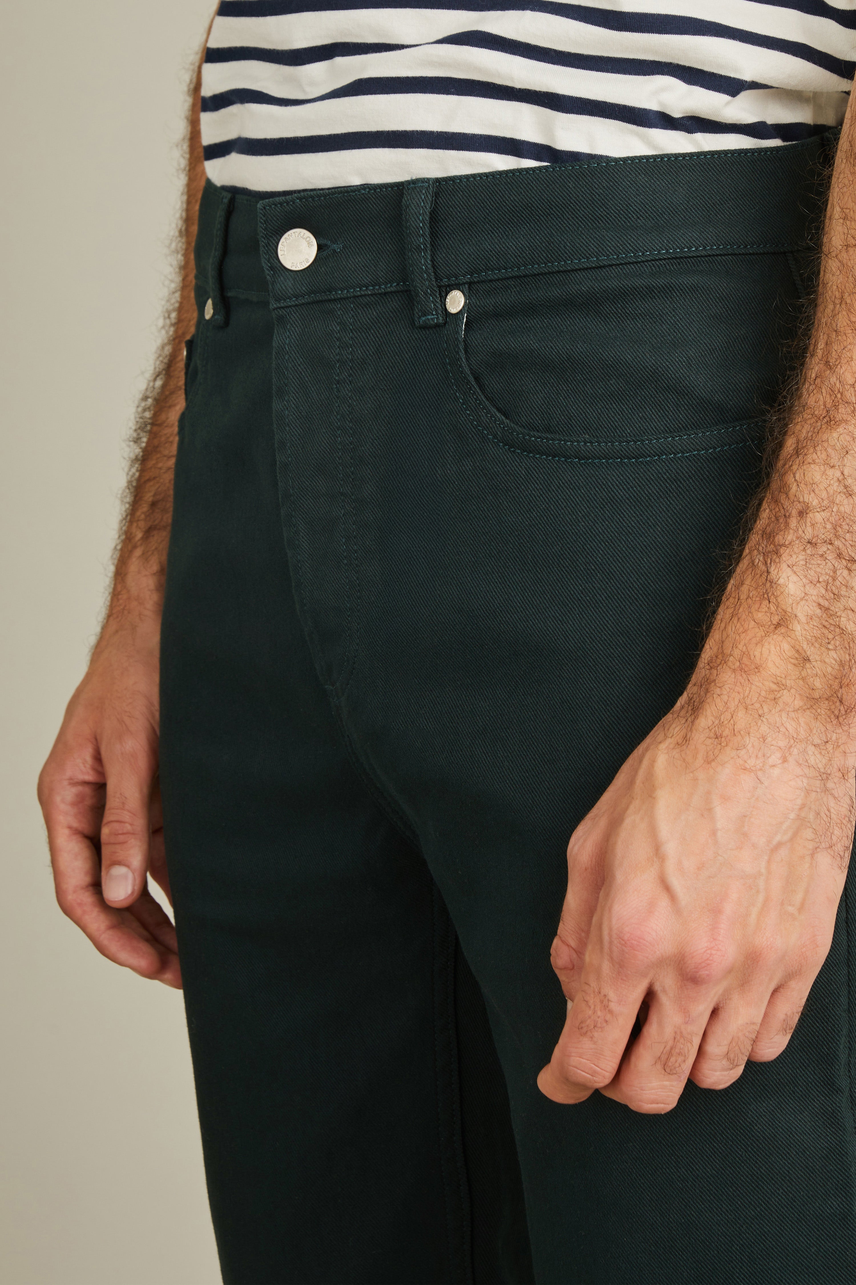 le-pantalon-jeans-homme-color-jean-vert-anglais-semi-slim image 2