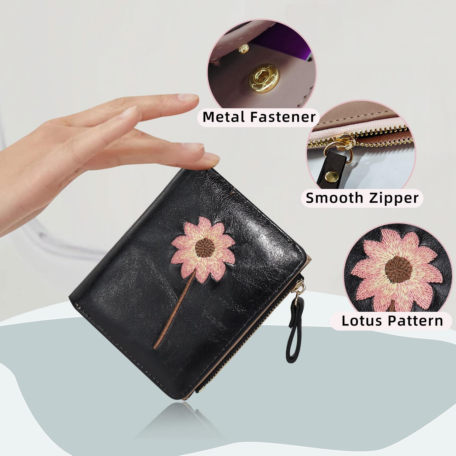 adistylinno-women-s-wallet-petit-portefeuille-floral-6-cartes image 3