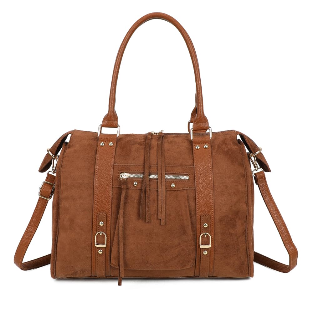 double-tree-sac-main-sac-bowling-femme-marron-a4-souple image 1