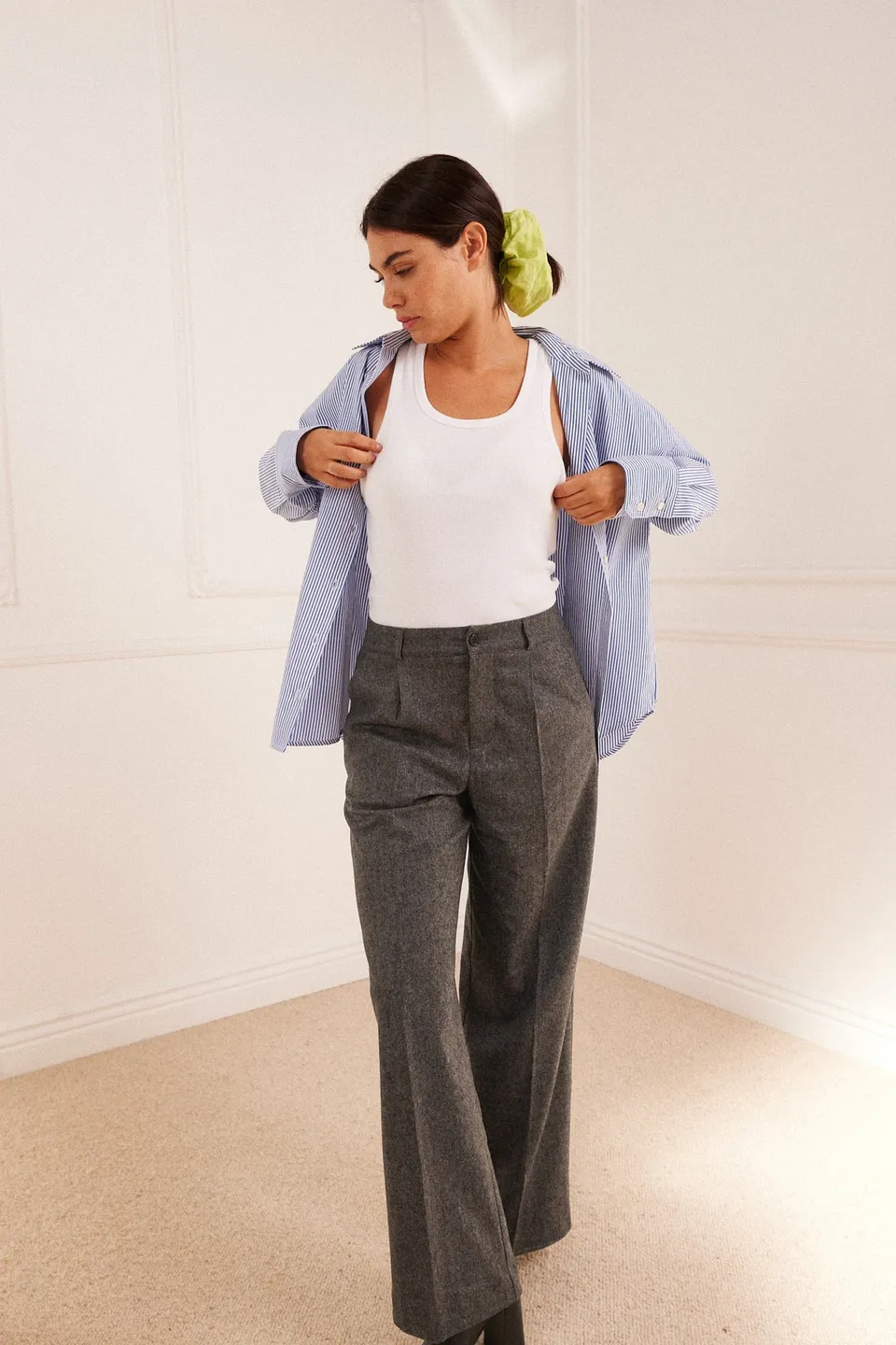 le-pantalon-palazzo-pantalon-flanelle-gris-chin-laine image 1