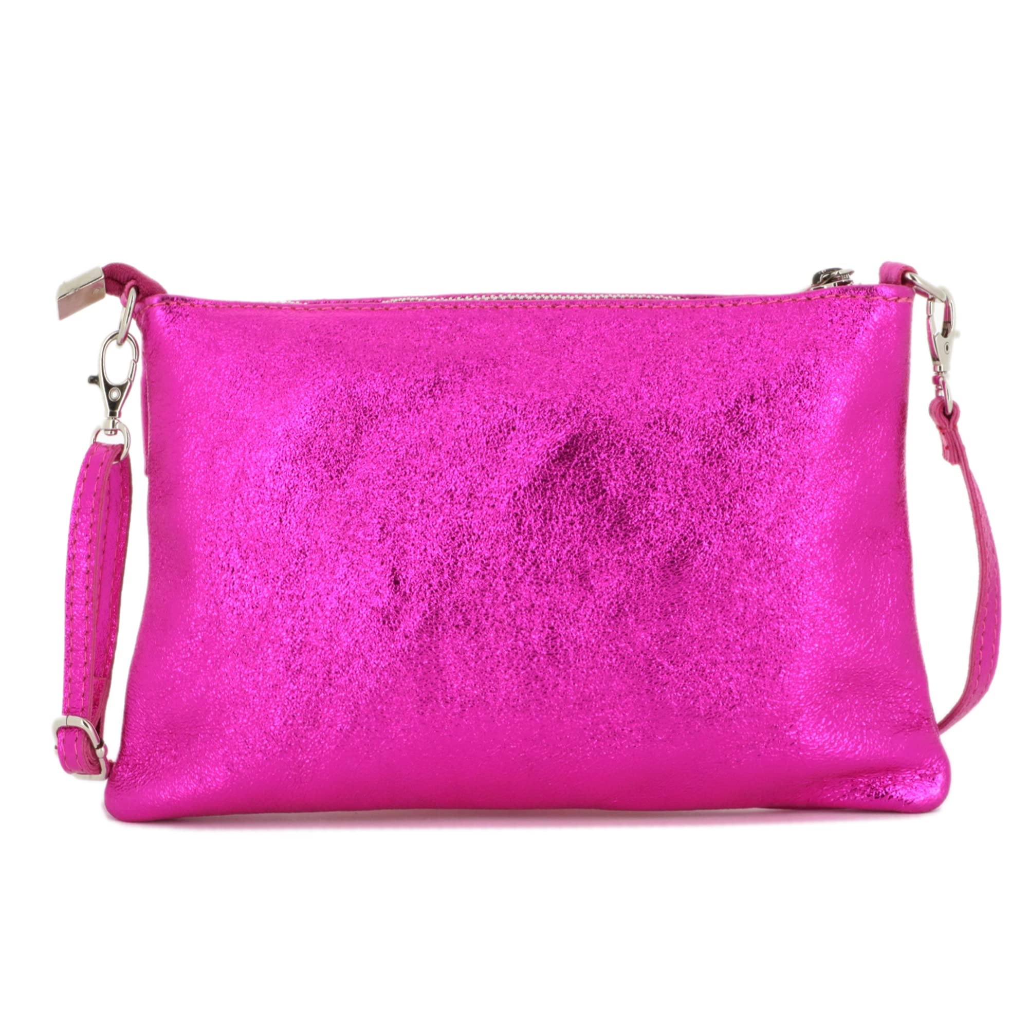 double-tree-sac-bandouli-re-cuir-v-ritable-fuchsia-iris-soir-e image 3