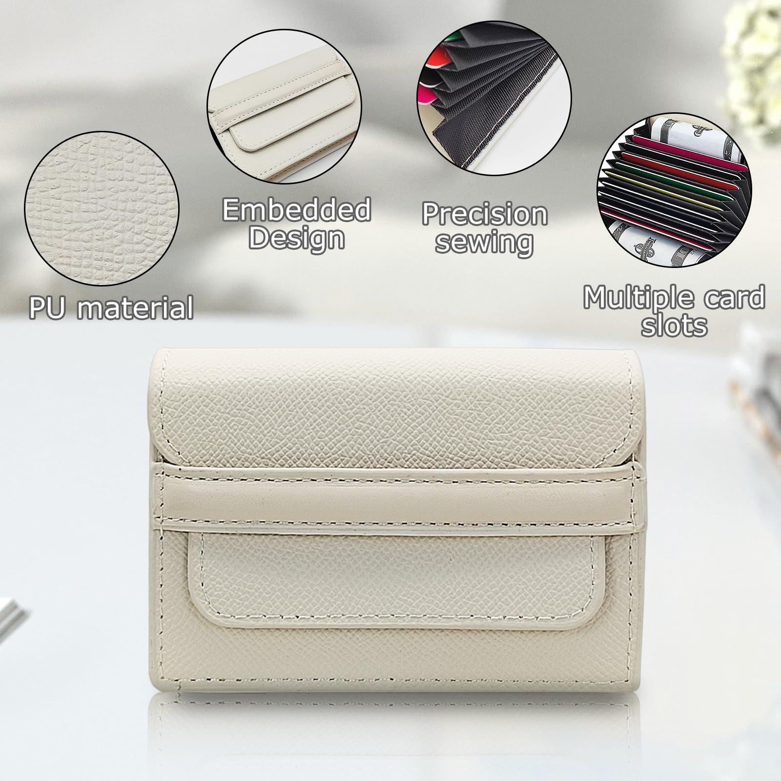 adistylinno-card-wallet-porte-cartes-femme-blanc-9-cartes image 2