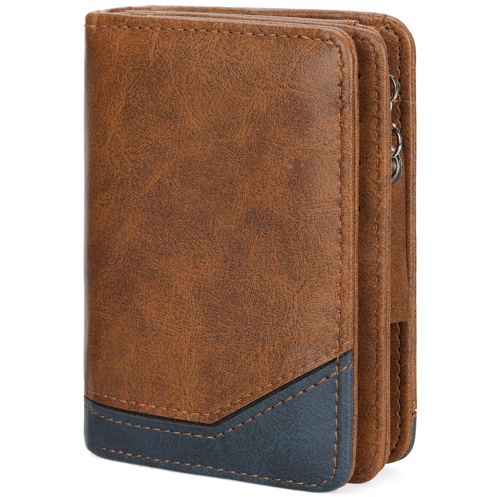 gaekeao-card-holder-wallet-portefeuille-homme-marron-zip image 1