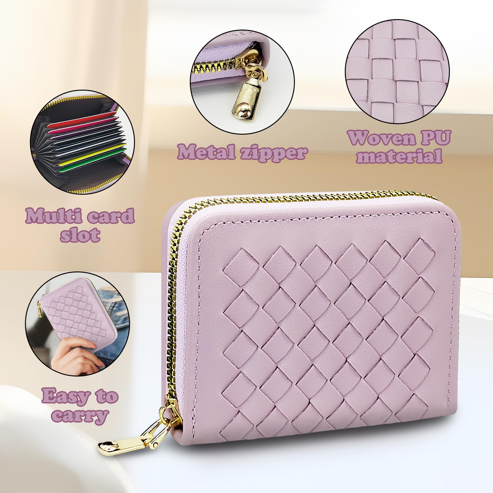 adistylinno-card-wallet-porte-cartes-cuir-violet-tiss-9-cartes image 2