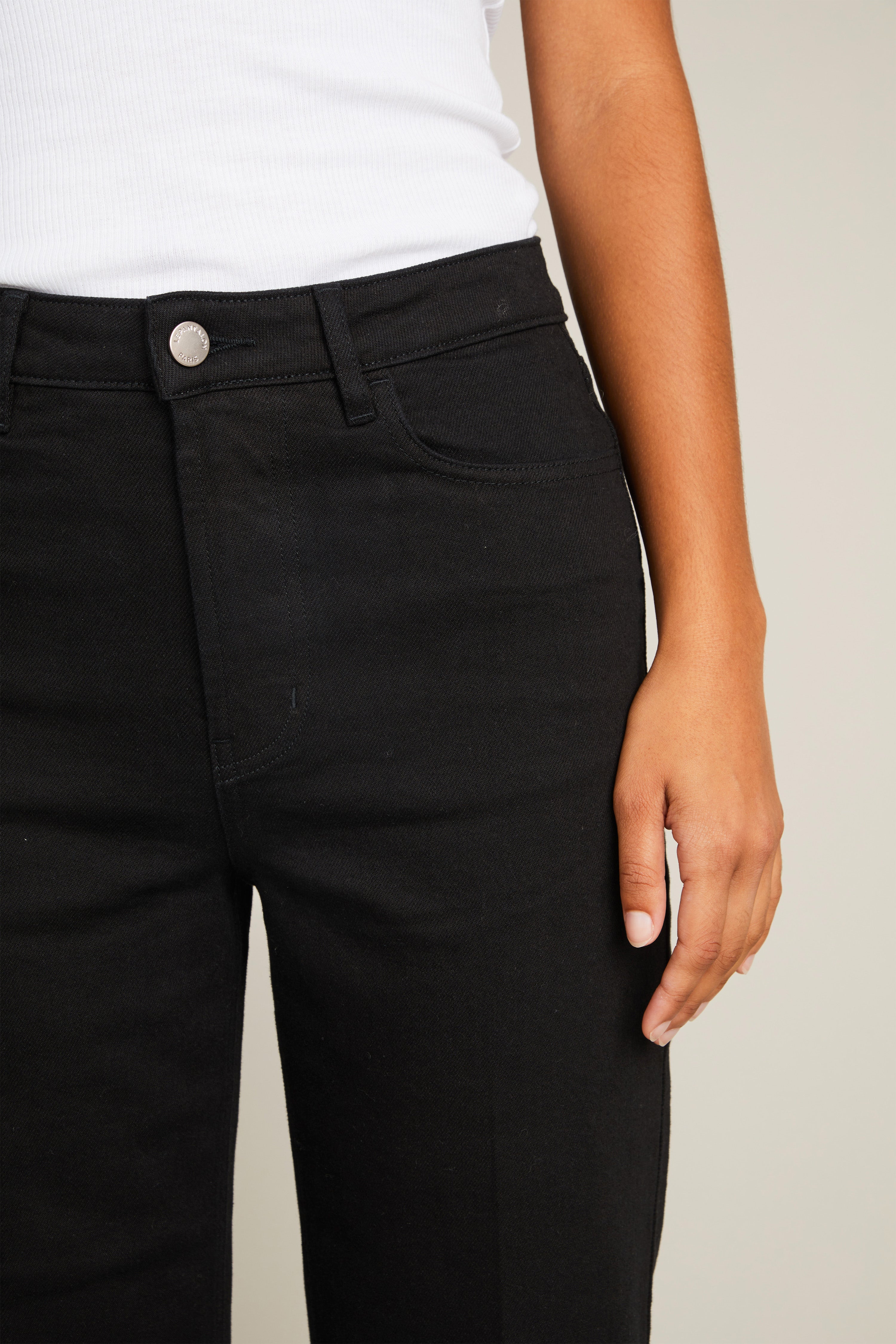 le-pantalon-flare-fm-lpwd-26-jean-noir-coton-stretch image 5