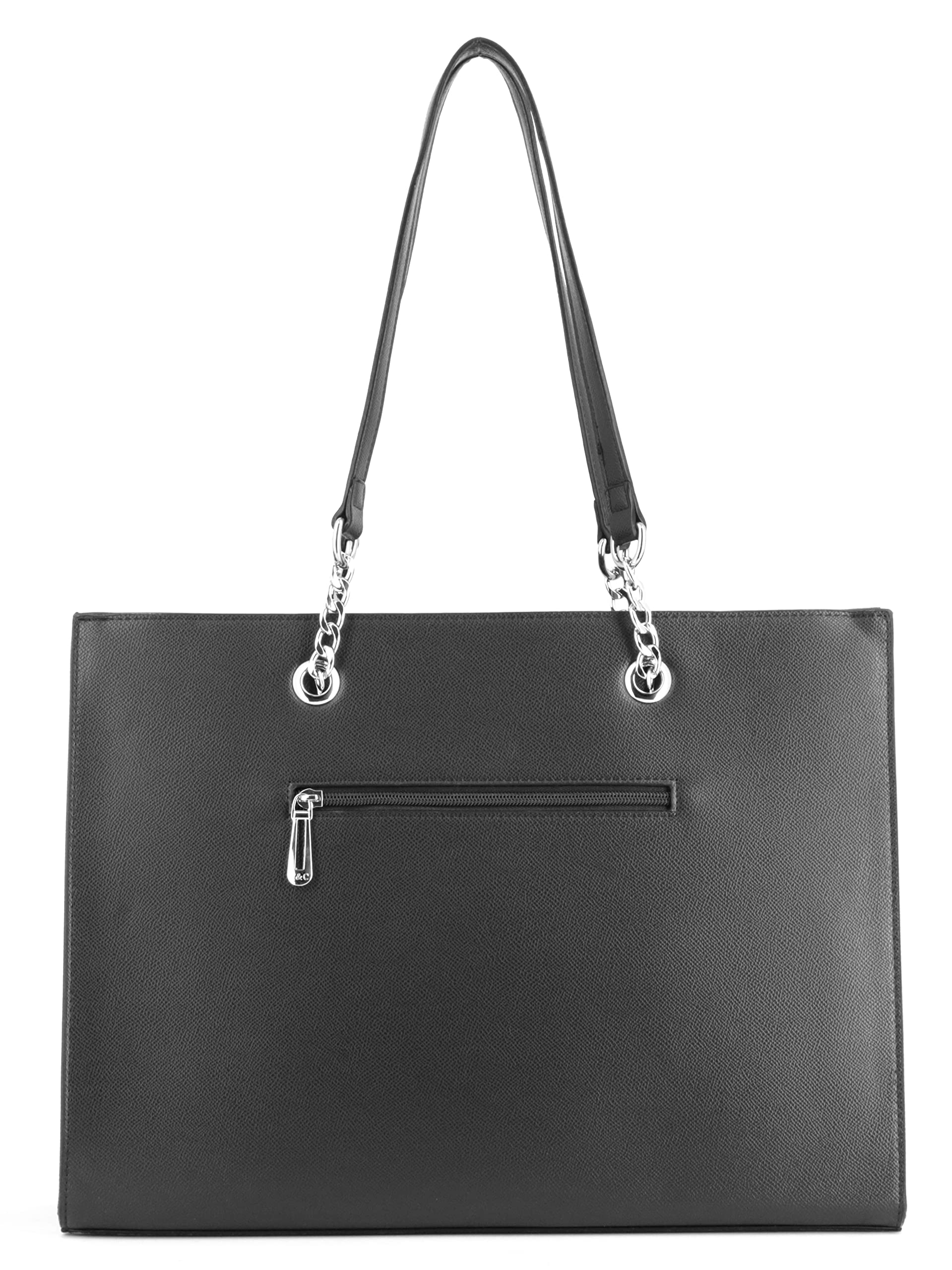 flora-co-cabas-sac-main-femme-noir-similicuir-cha-ne-a4 image 4