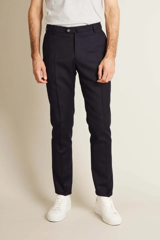 le-pantalon-flanelle-stretch-bleu-marine-laine-m-rinos image 1