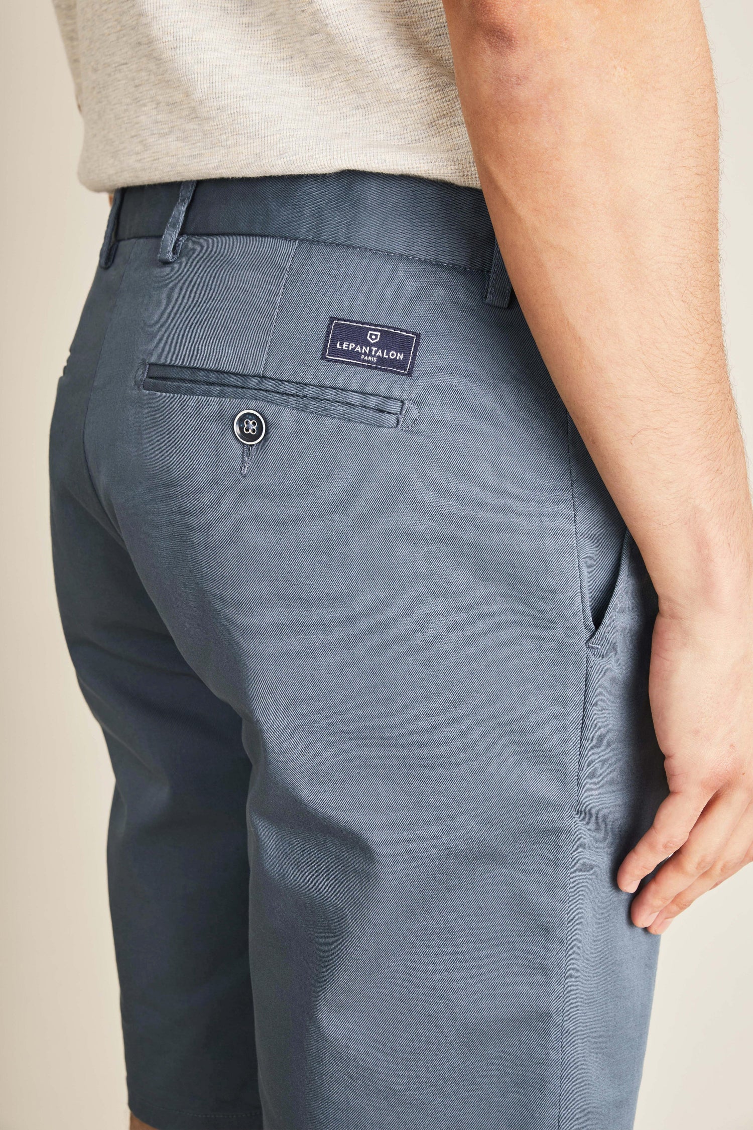 le-pantalon-bermuda-bleu-jasmin-short-coton-semi-slim image 2