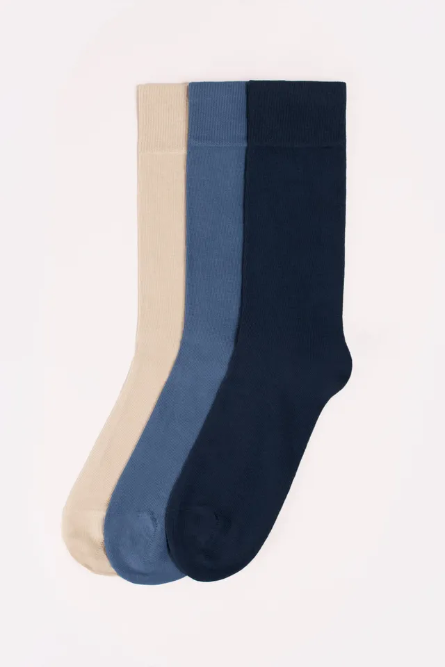 le-pantalon-pack-3-chaussettes-homme-coton-bio-beige-bleu image 1