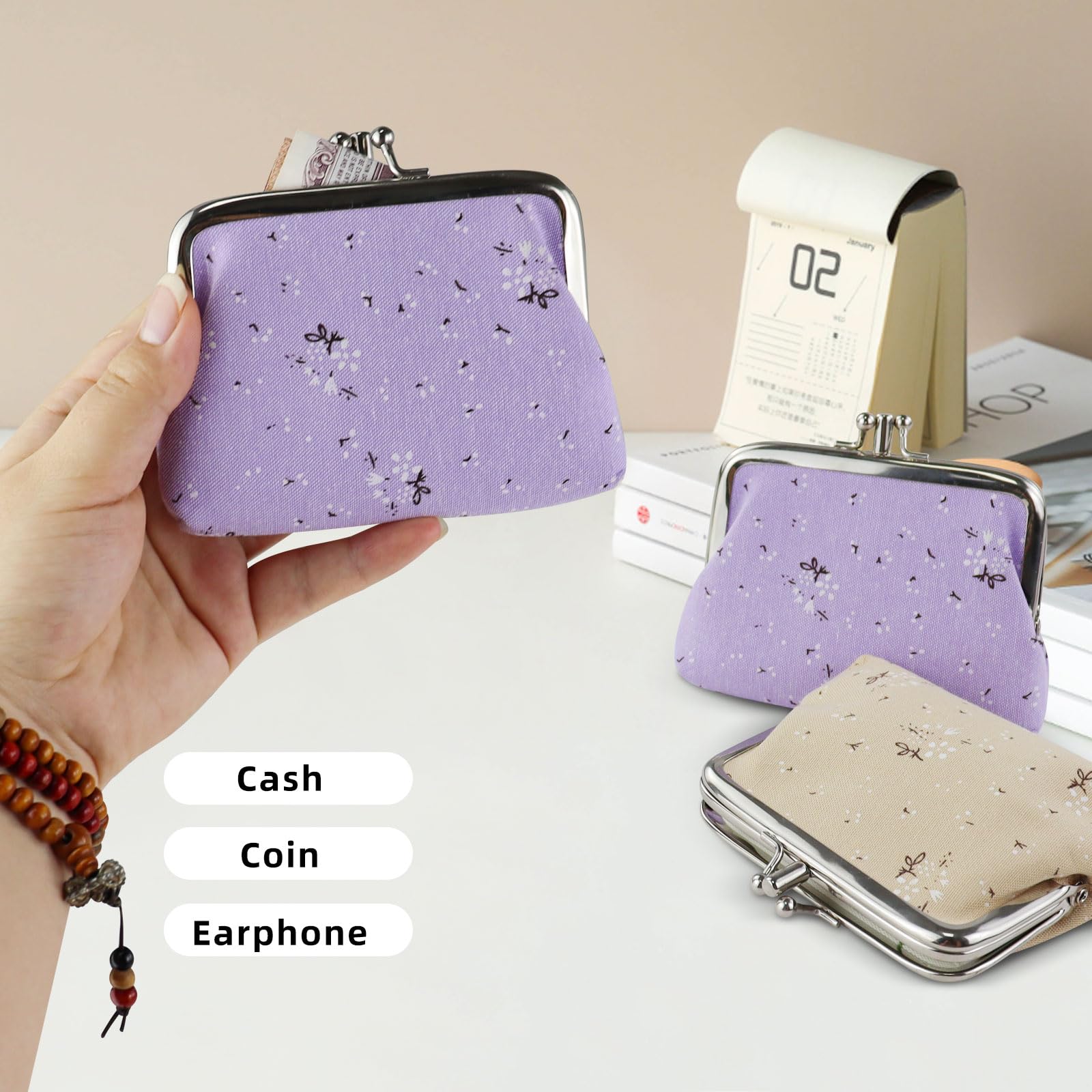 adistylinno-change-purse-porte-monnaie-violet-jaune-lot-2 image 4