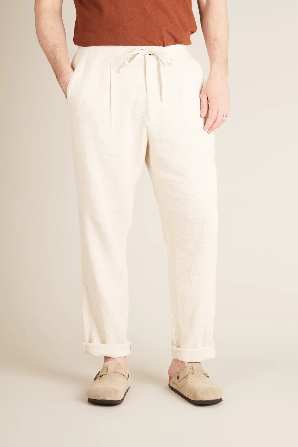 le-pantalon-jogpant-pantalon-jogging-cru-coton-lin-taille-42 image 1