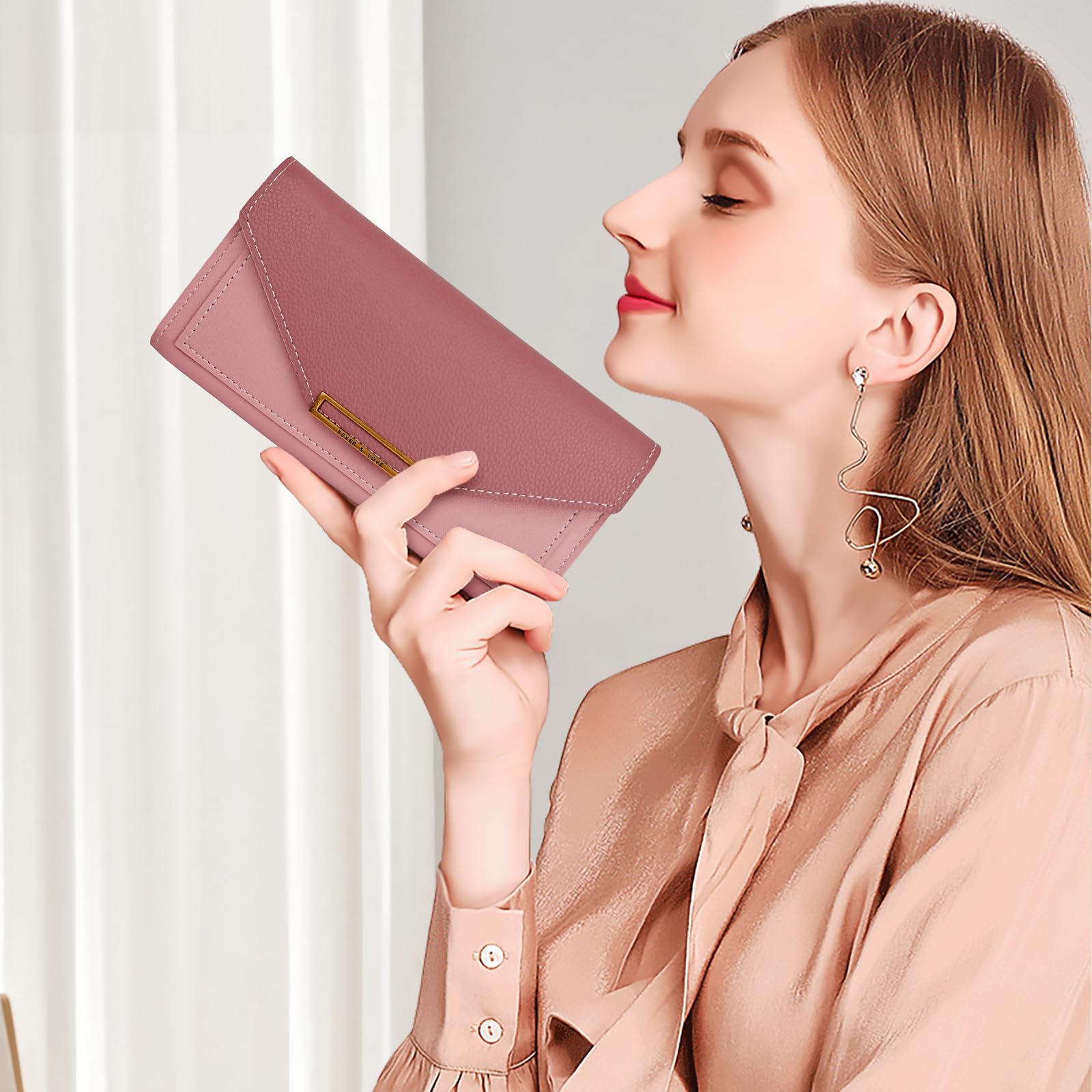 adistylinno-women-s-wallet-portefeuille-long-rose-19-cm-similicuir image 7