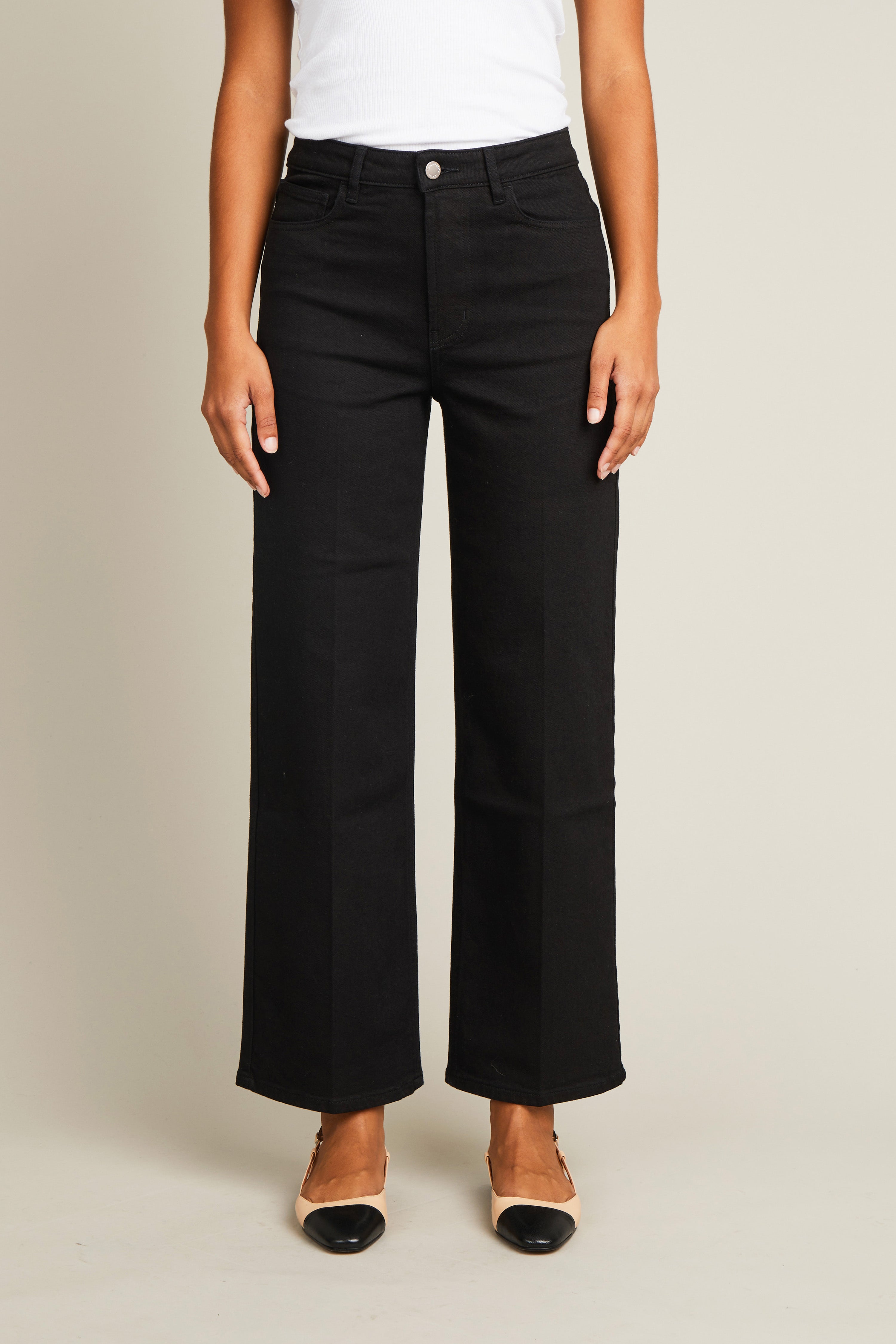 le-pantalon-flare-fm-lpwd-26-jean-noir-coton-stretch image 1