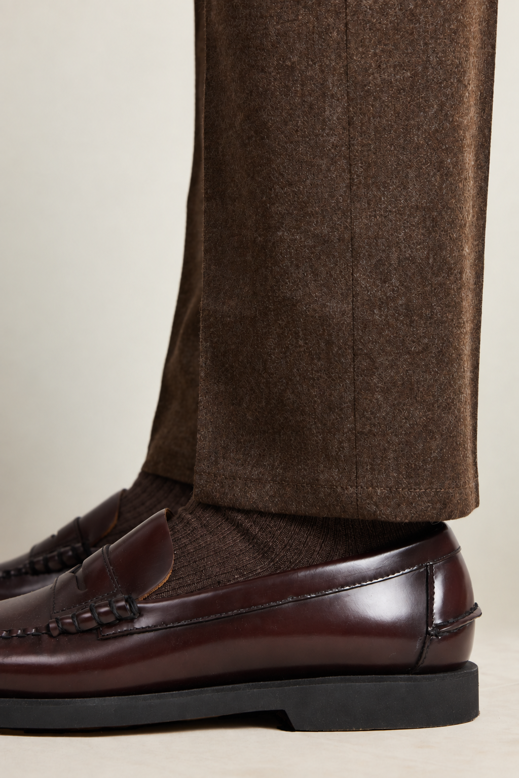 le-pantalon-flanelle-stretch-marron-pantalon-laine-m-rinos image 6