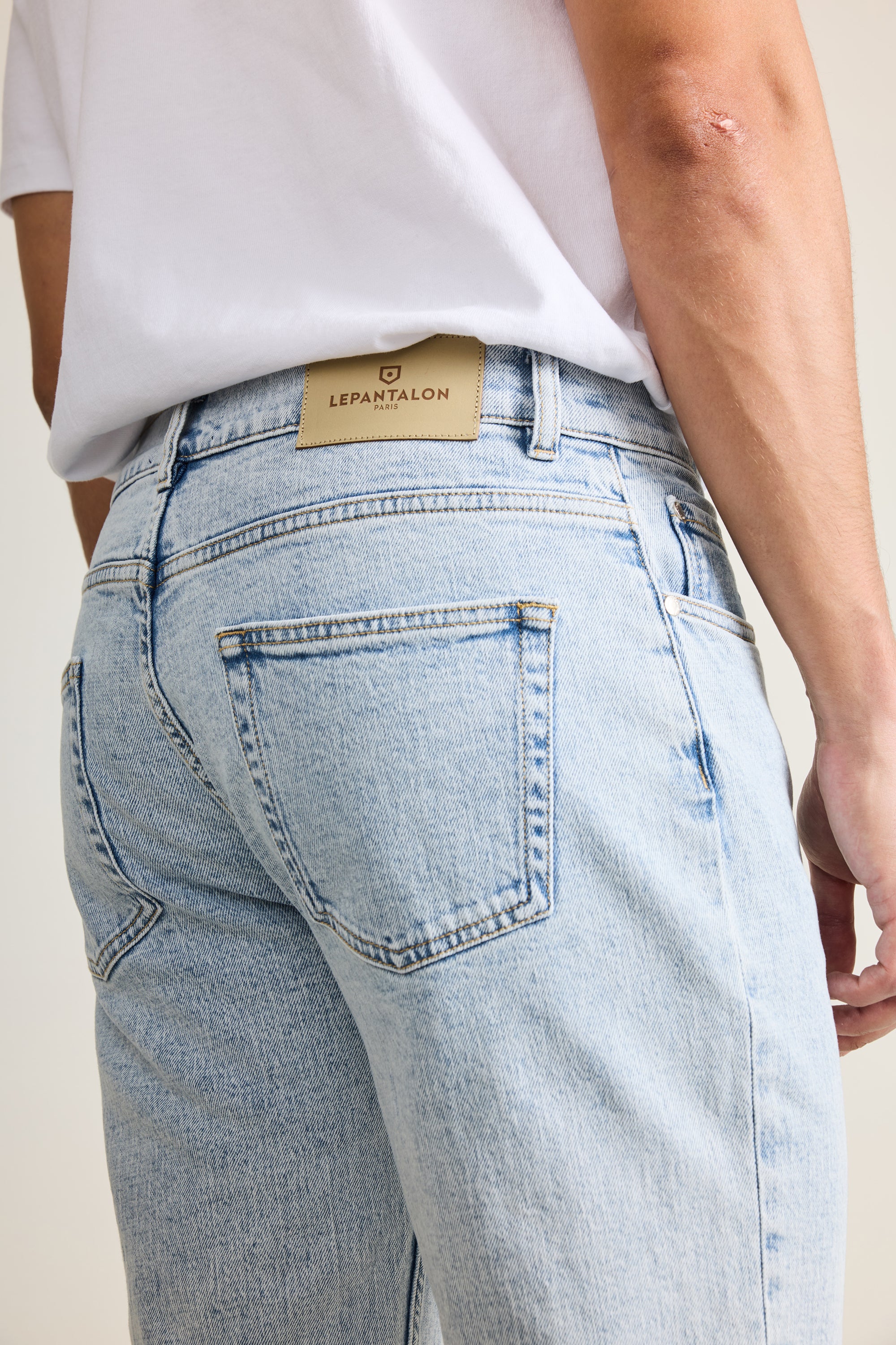 le-pantalon-jeans-jean-bleu-bleached-semi-slim-stretch image 2