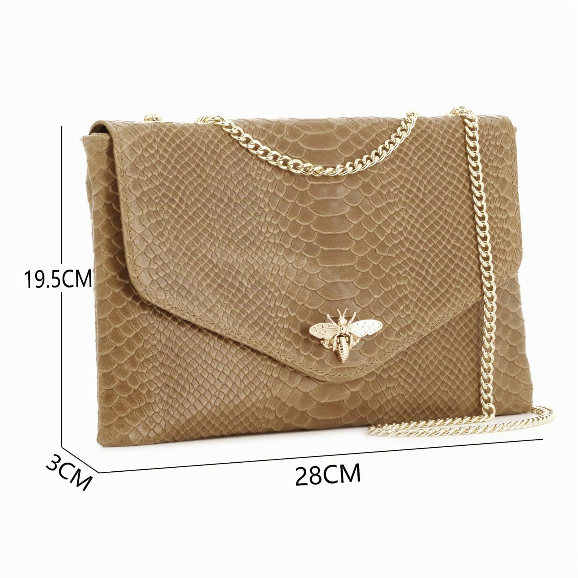 double-tree-sac-bandouli-re-cuir-v-ritable-serpent-taupe image 4