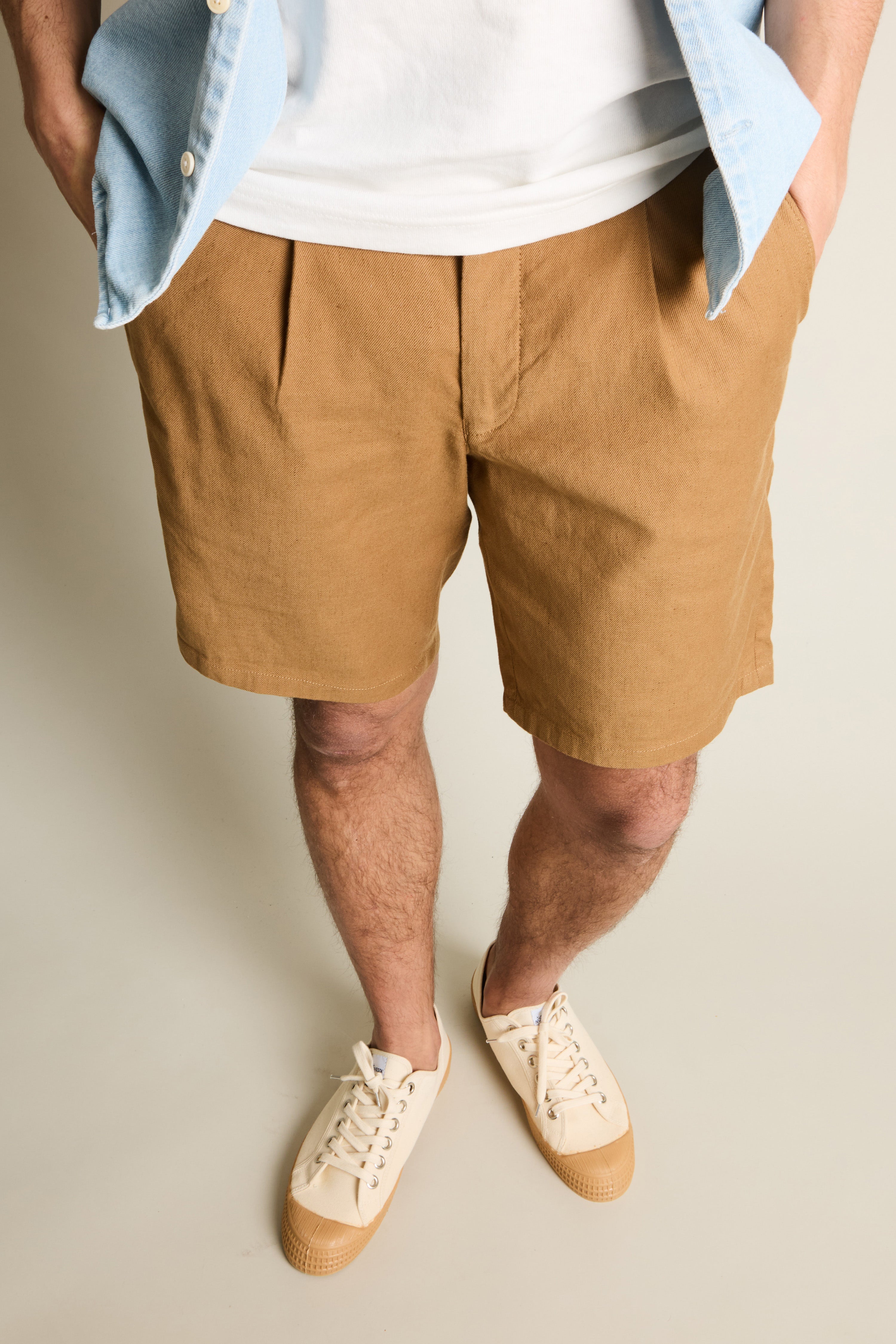le-pantalon-bermudas-fm-lpbcl-5-short-caramel-lin-coton image 3