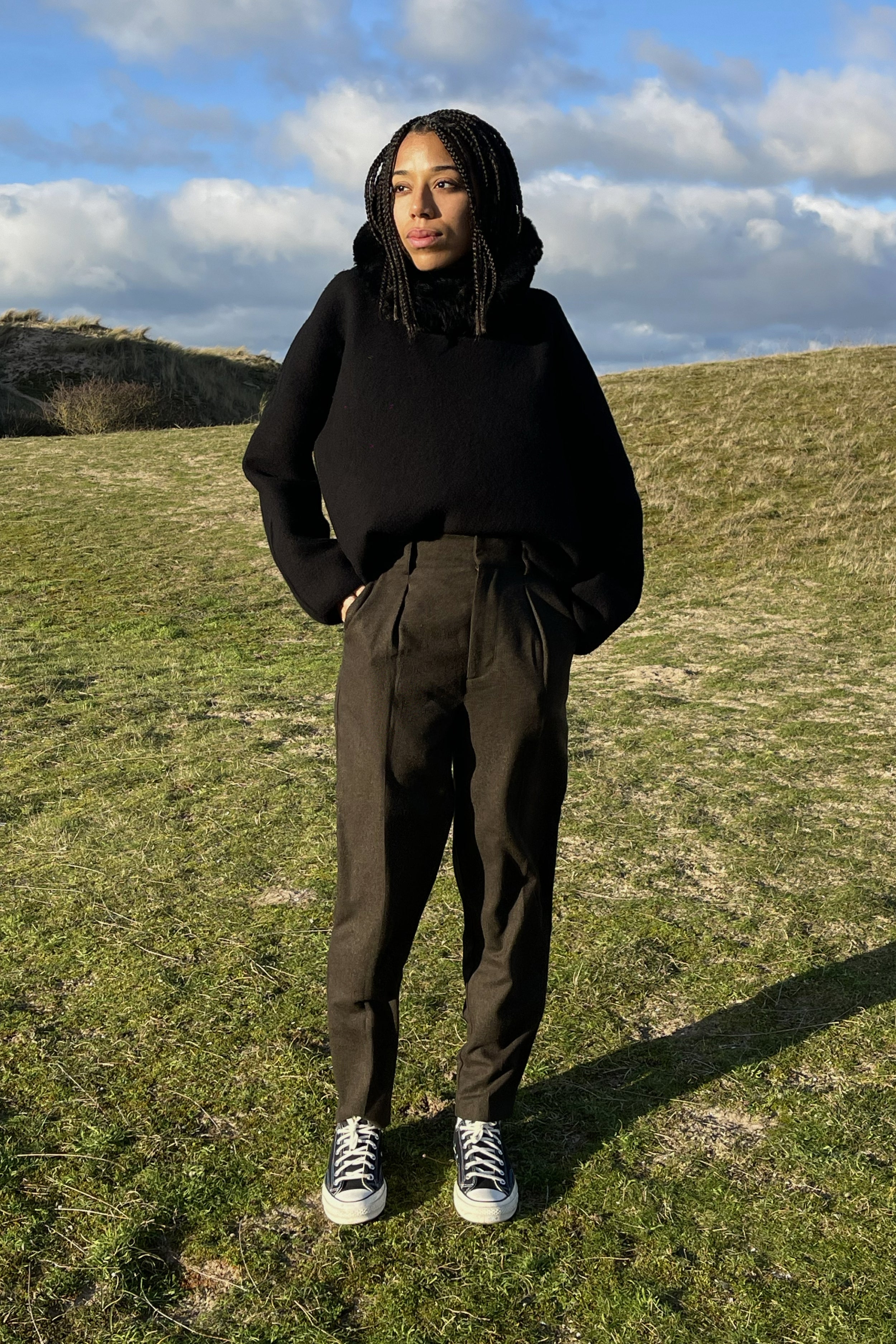 le-pantalon-flanelle-cigarette-olive-pantalon-laine-chaud image 3