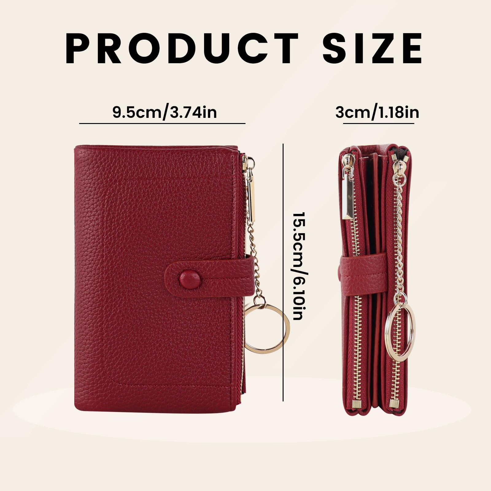 adistylinno-women-s-wallet-portefeuille-rfid-rouge-20-cartes image 2
