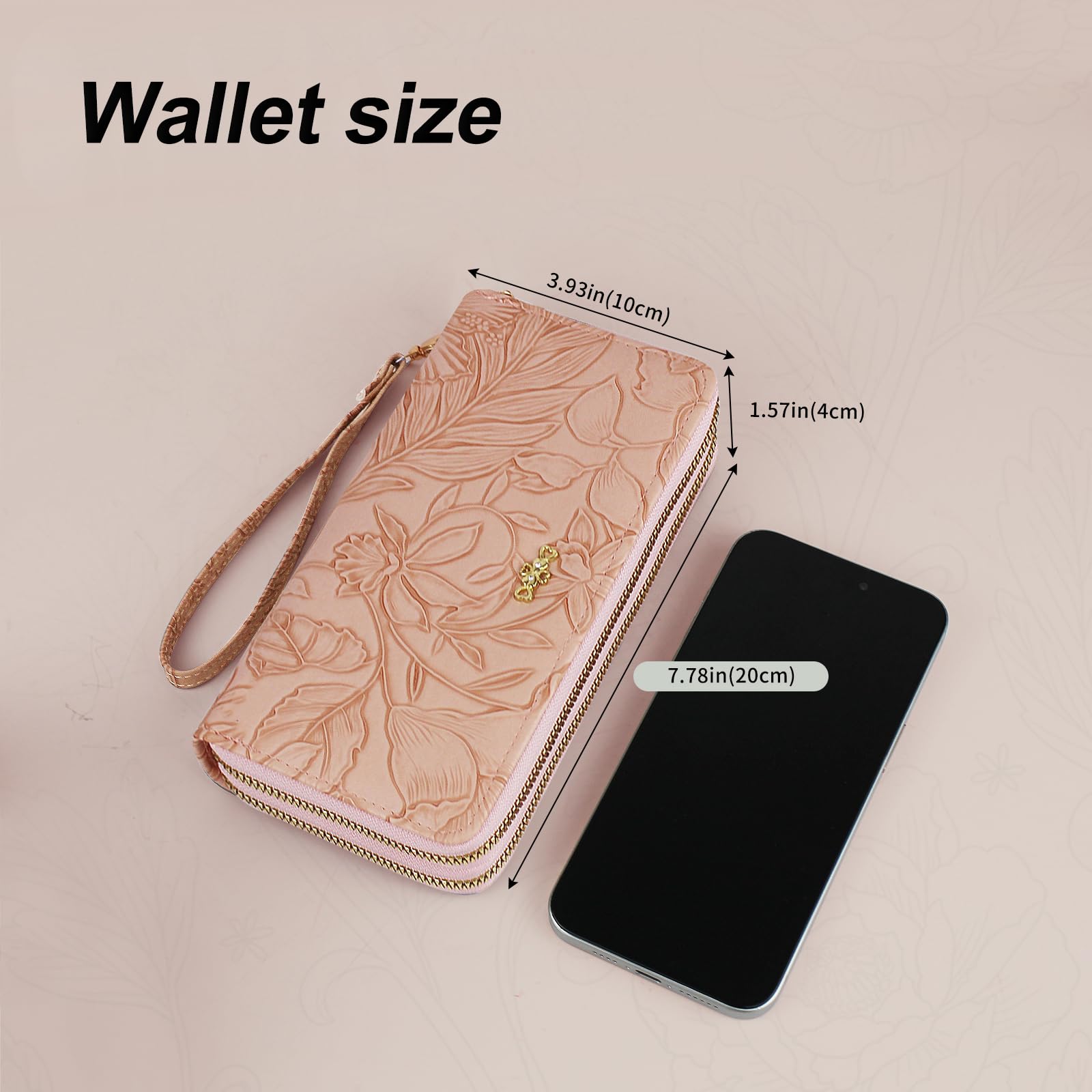 adistylinno-women-s-wallet-portefeuille-rose-double-zip-pu image 4