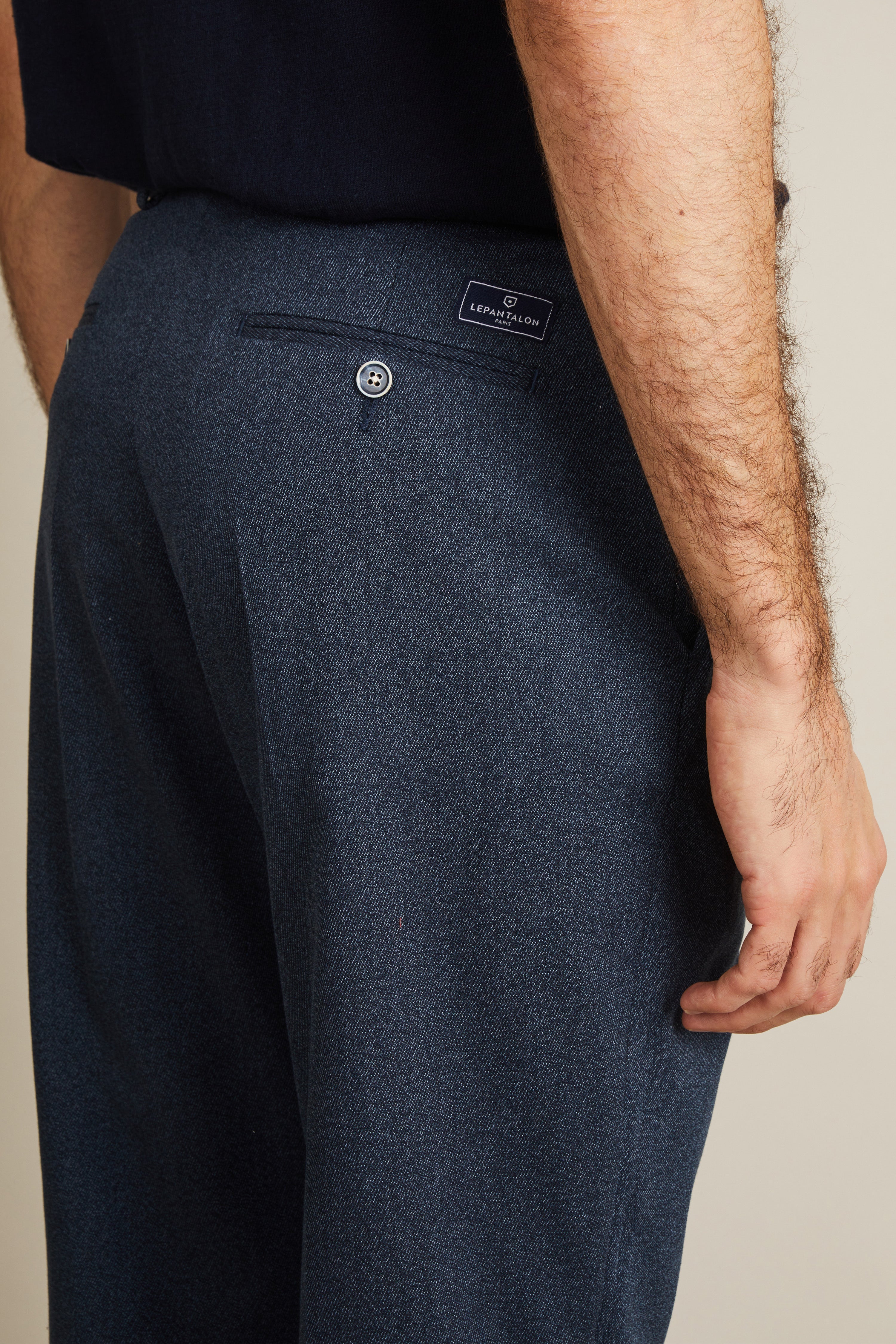le-pantalon-double-pinces-pantalon-flanelle-bleu-whipcord-taille-42 image 5