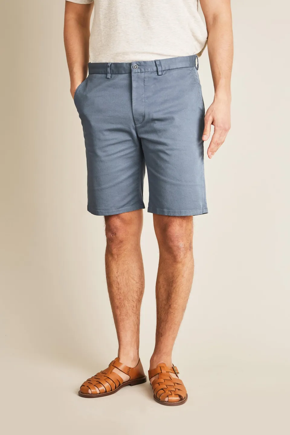 le-pantalon-bermuda-bleu-jasmin-short-coton-semi-slim image 1