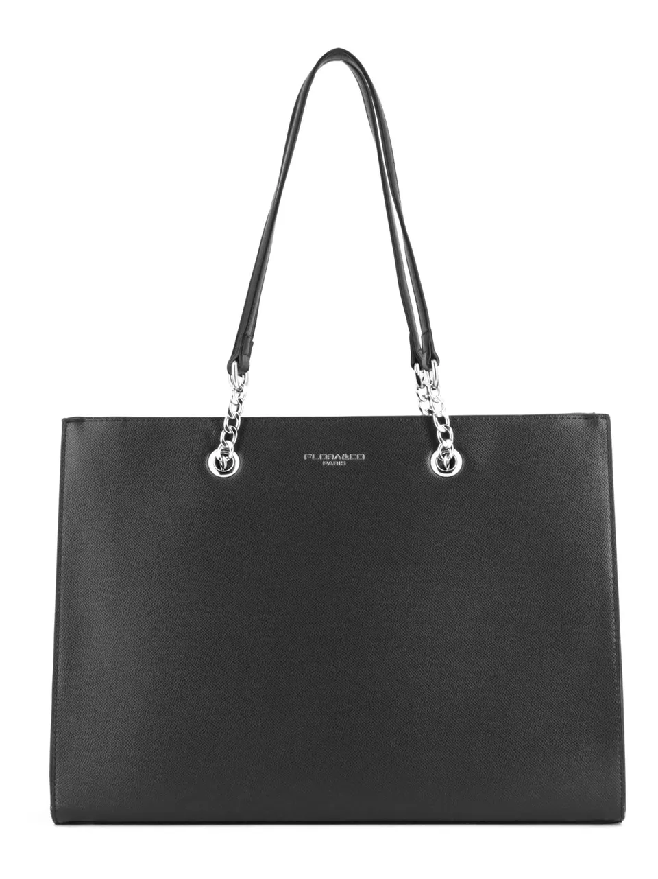 flora-co-cabas-sac-main-femme-noir-similicuir-cha-ne-a4 image 1