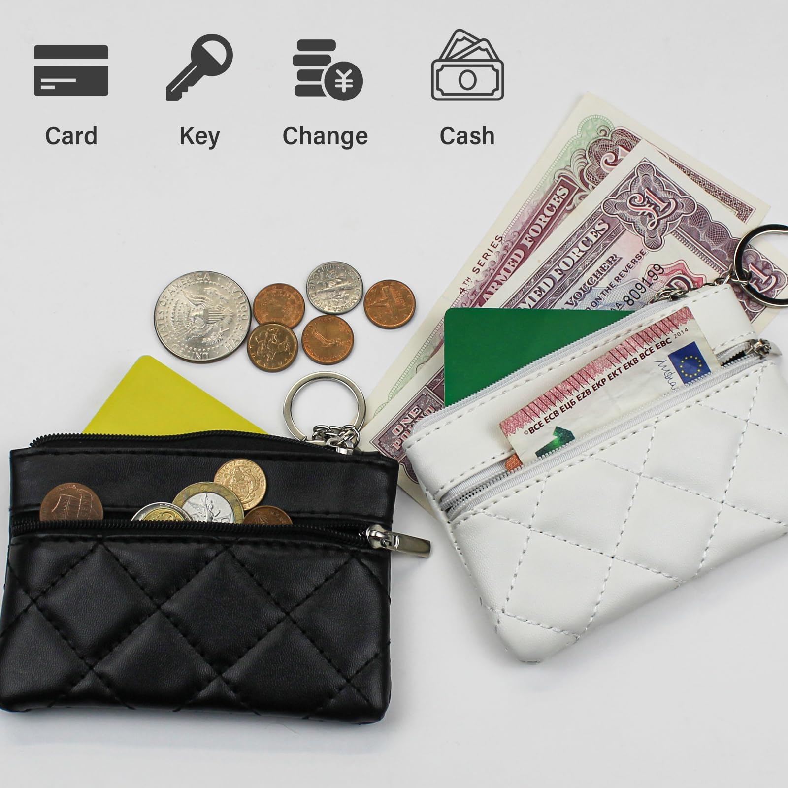 adistylinno-change-purse-porte-monnaie-blanc-losange image 3