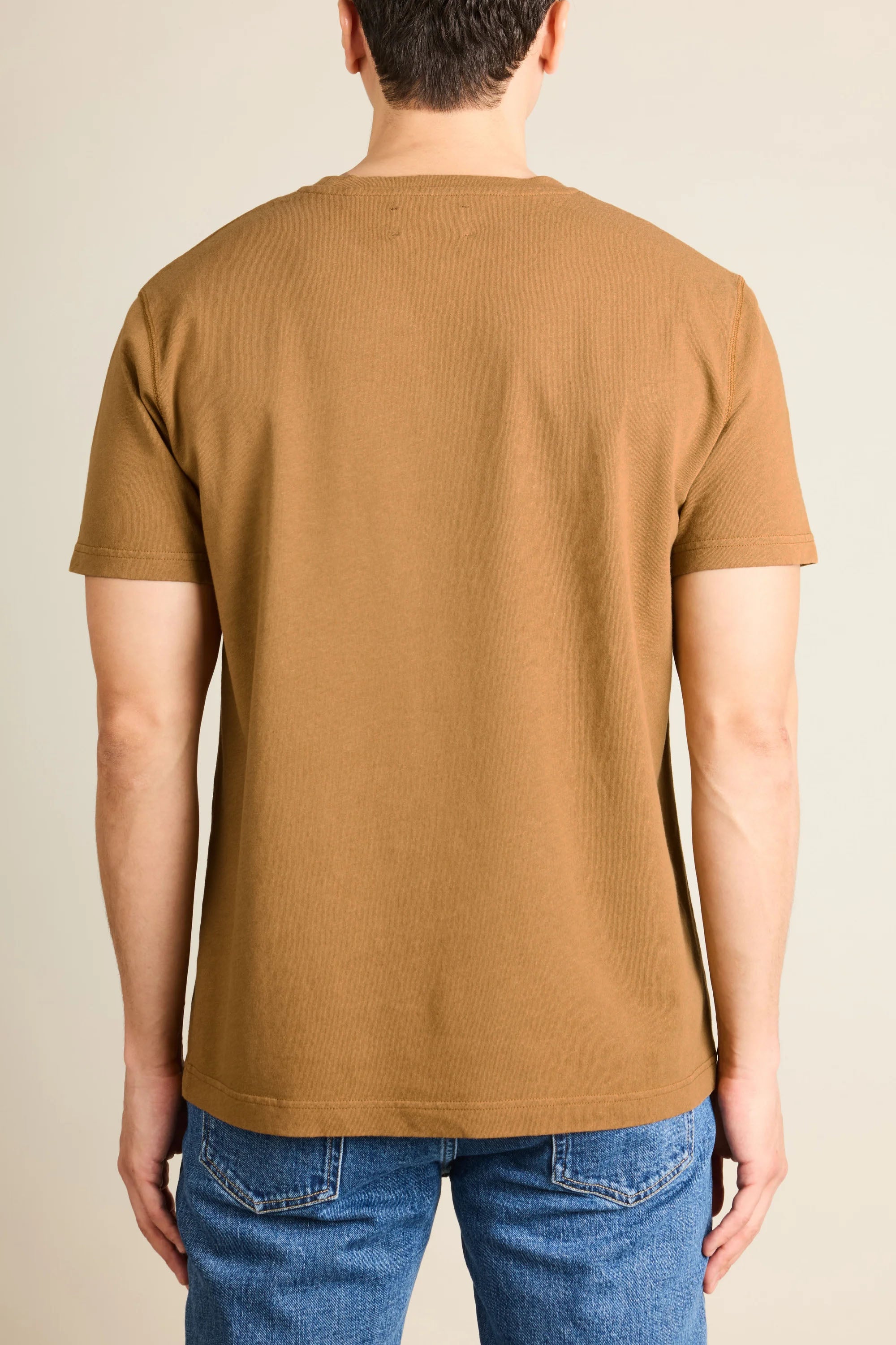 le-pantalon-tee-shirt-coton-lin-caramel-t-shirt-col-rond image 5