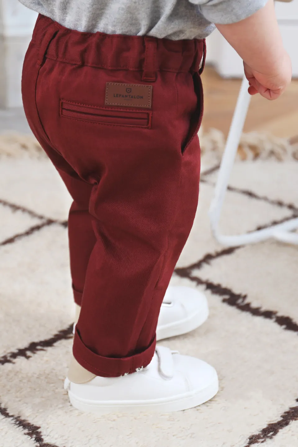 le-pantalon-chinos-enfant-chino-bordeaux-pantalon-coton image 1